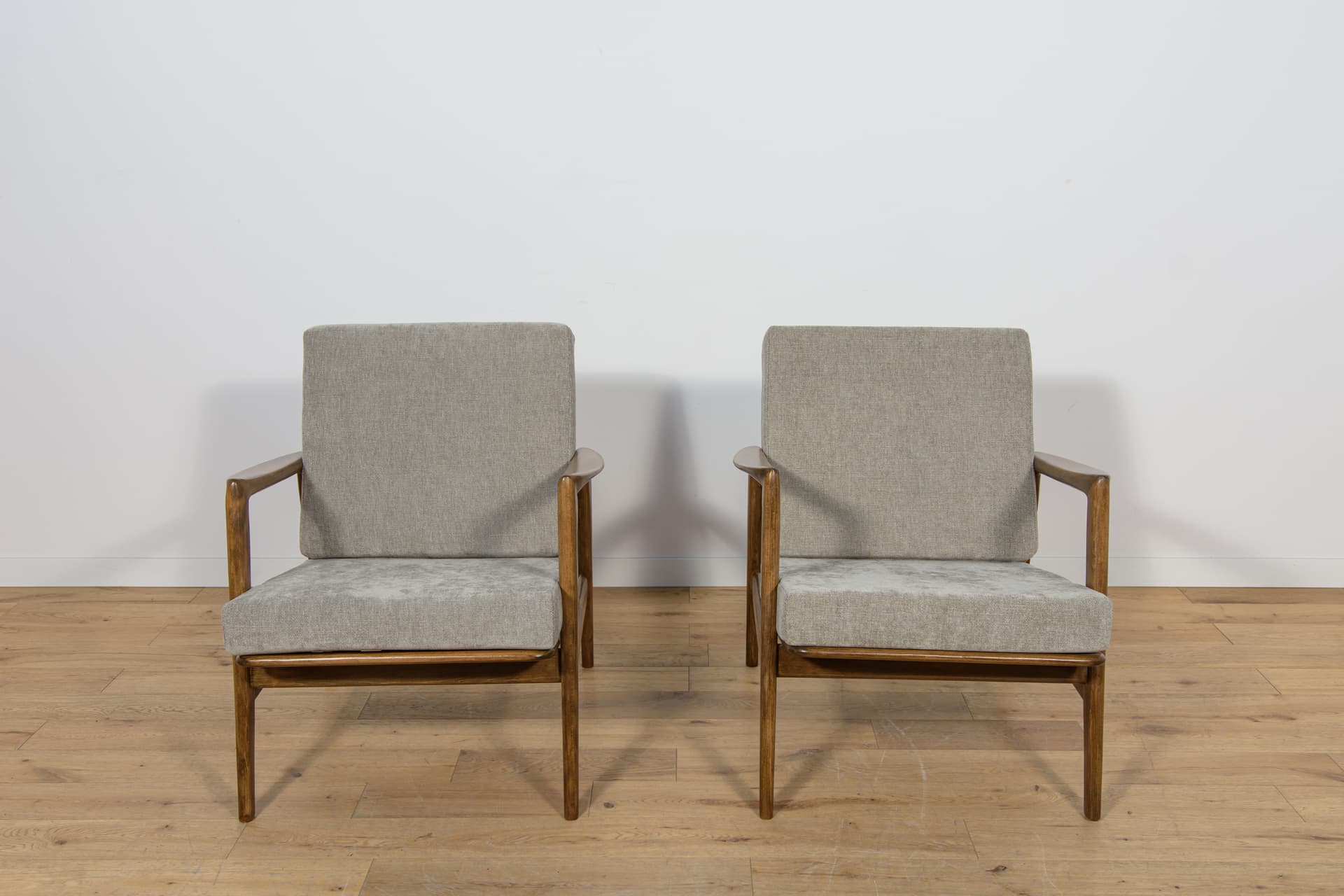 Para foteli 300-139, szary, buk, Swarzędzka Fabryka Mebli, Polska, lata 60. - 168033