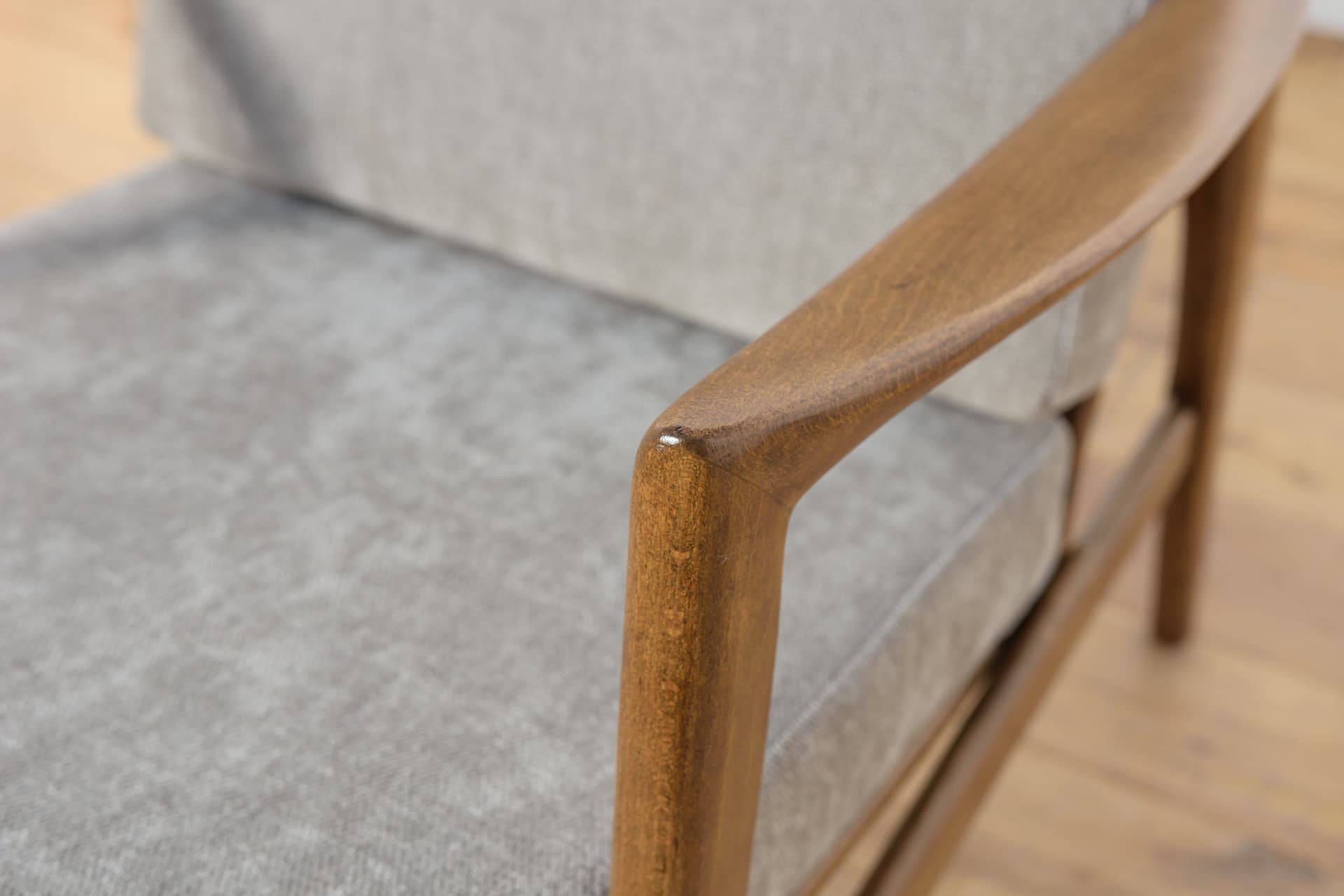 Para foteli 300-139, szary, buk, Swarzędzka Fabryka Mebli, Polska, lata 60. - 168043