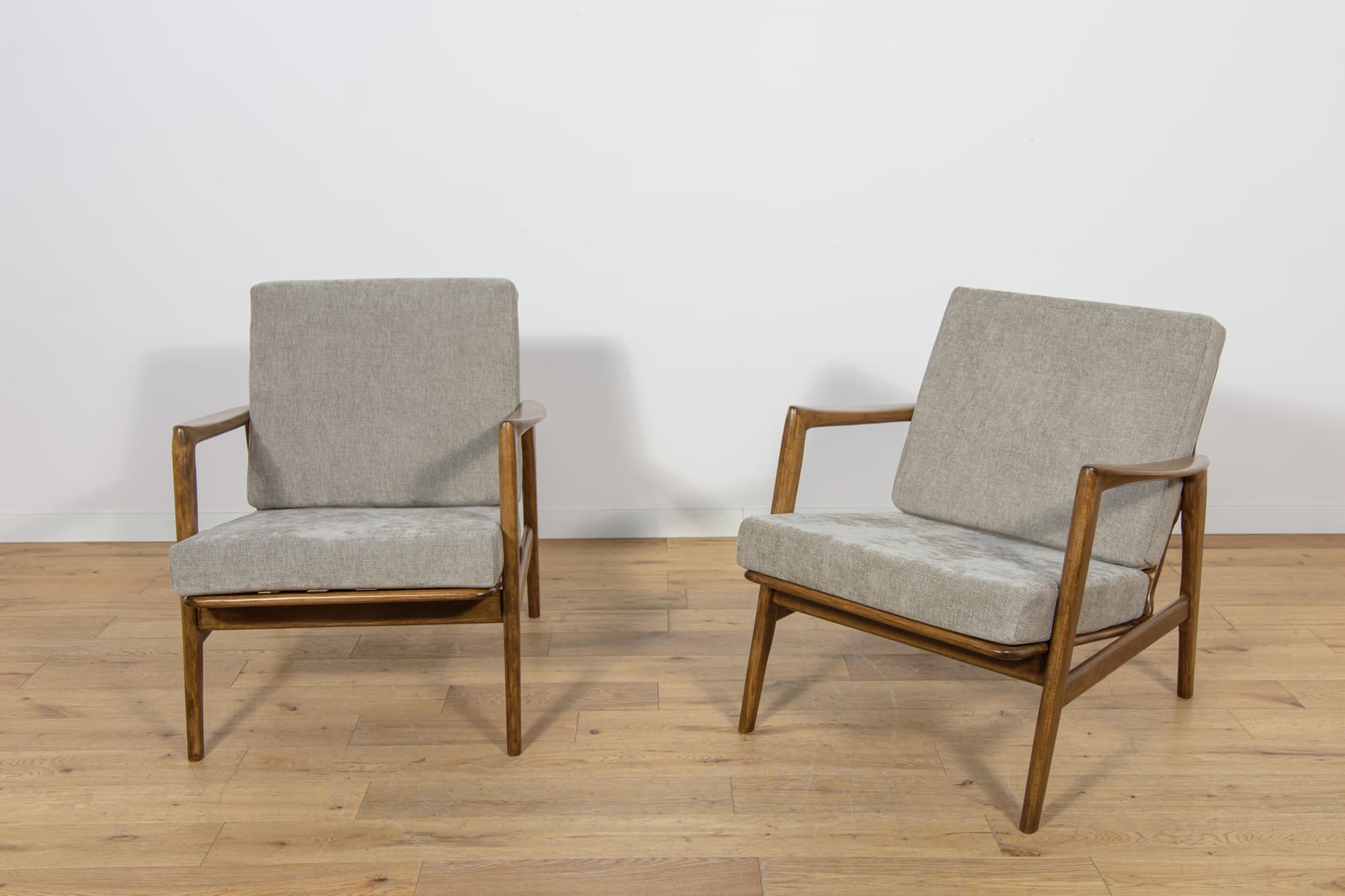 Para foteli 300-139, szary, buk, Swarzędzka Fabryka Mebli, Polska, lata 60. - 168032