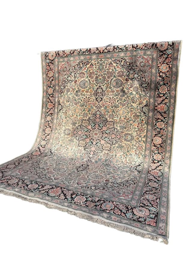 Rug Ghoum, 380x270 cm, ivory, silk, India - DIMENSION