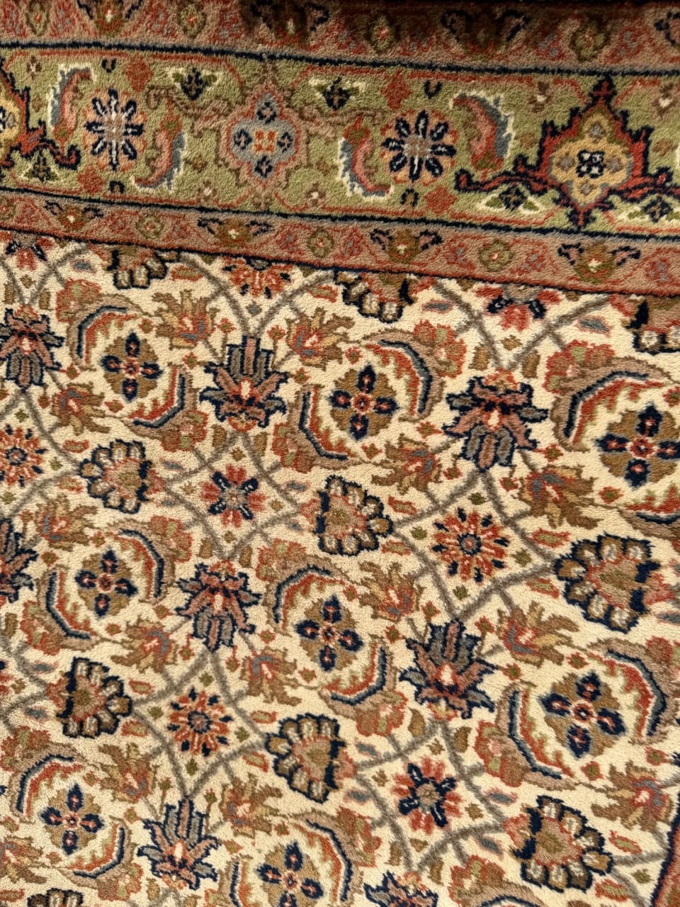 Dywan Indo Herati, beżowy, wełna, Indie - 168310