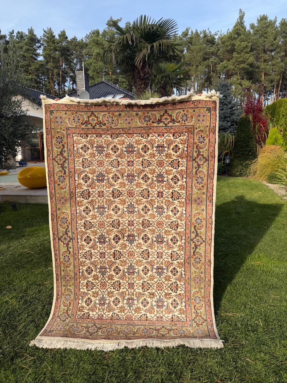 Dywan Indo Herati, beżowy, wełna, Indie - 168311