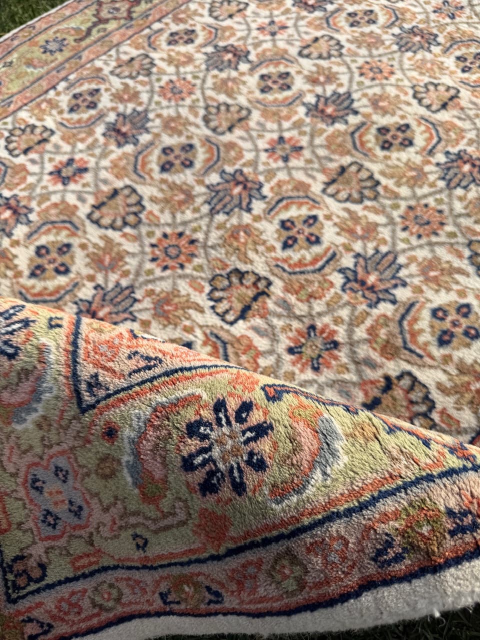 Dywan Indo Herati, beżowy, wełna, Indie - 168315