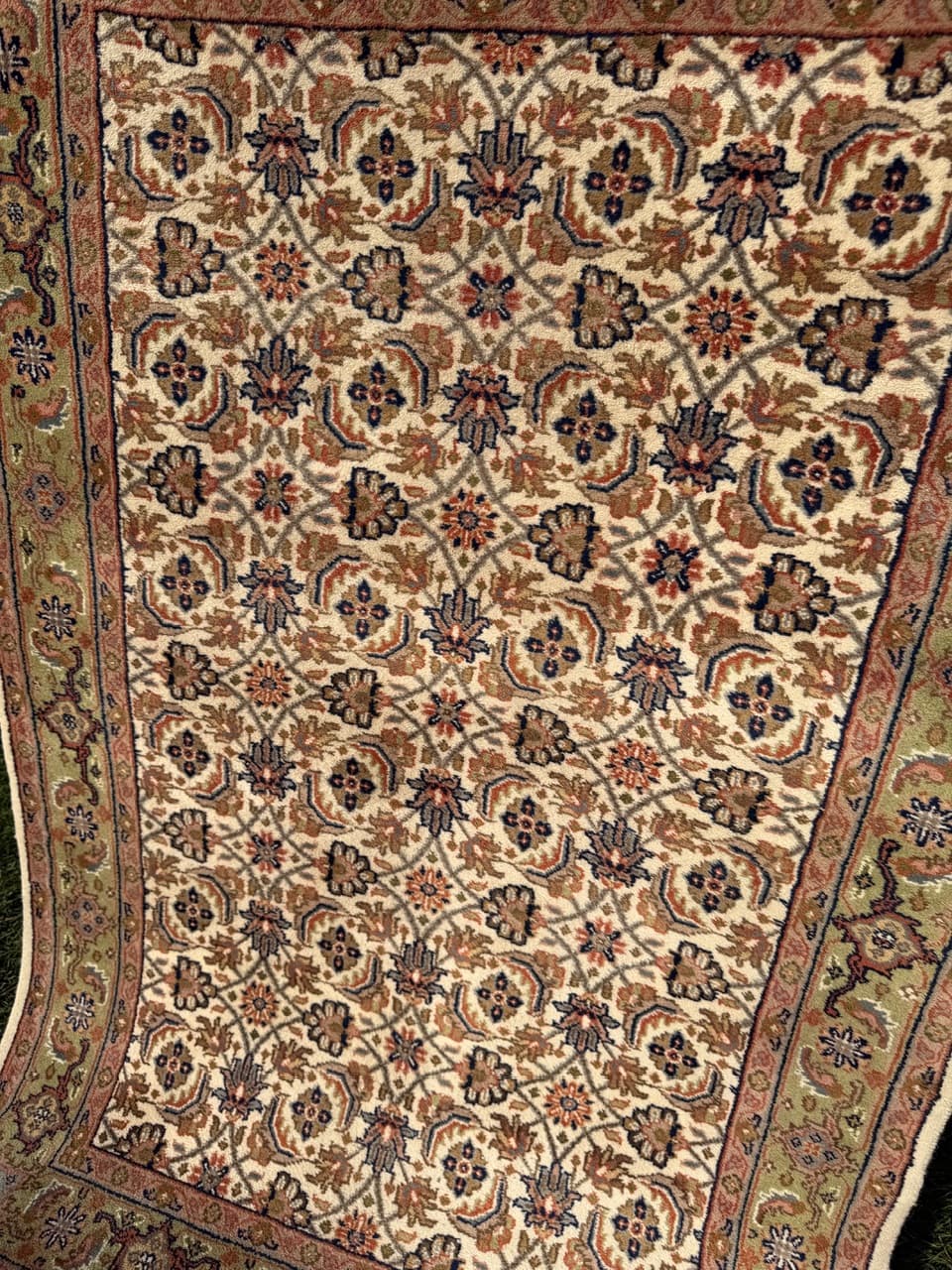 Dywan Indo Herati, beżowy, wełna, Indie - 168318