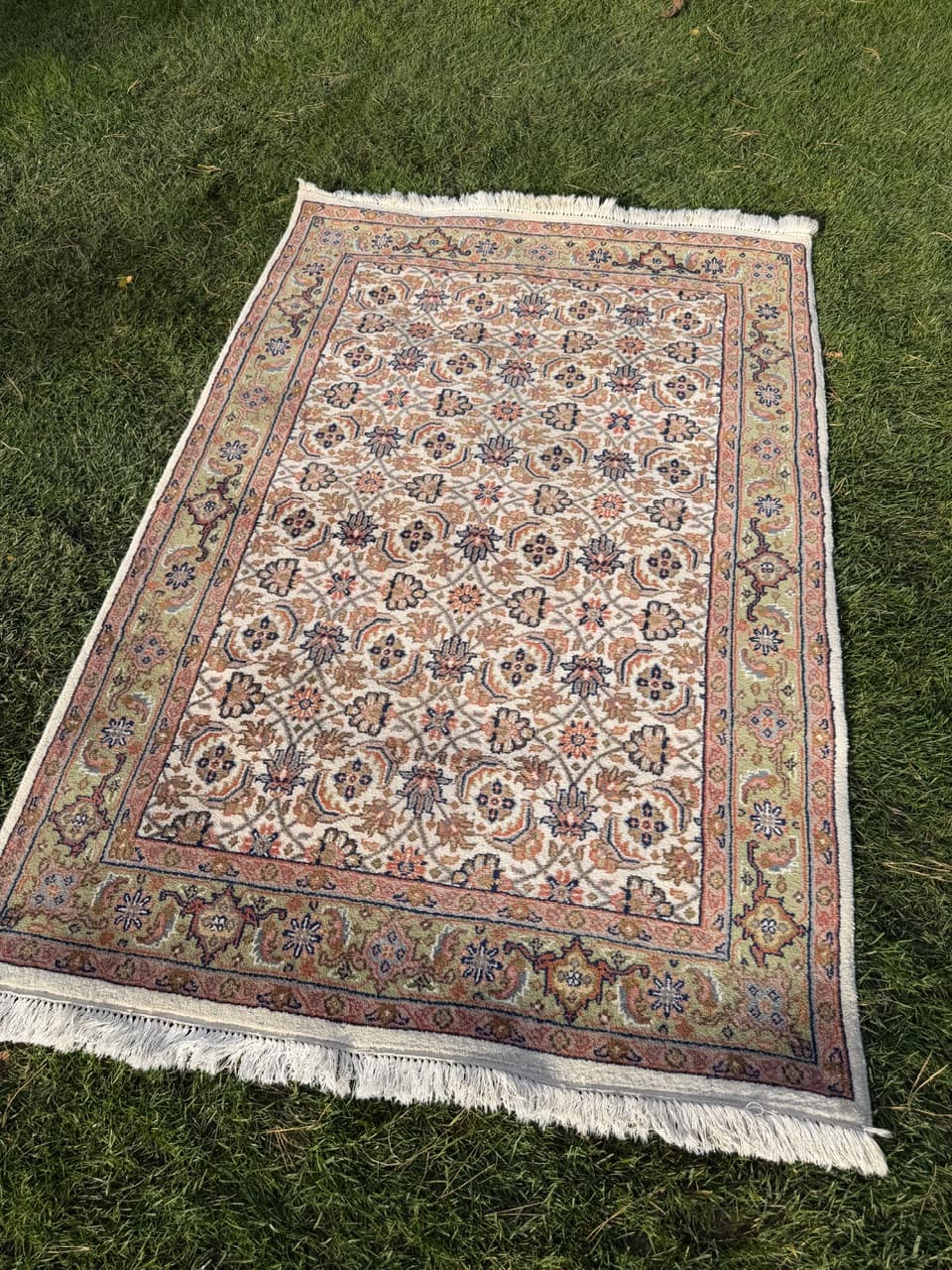 Dywan Indo Herati, beżowy, wełna, Indie - 168321