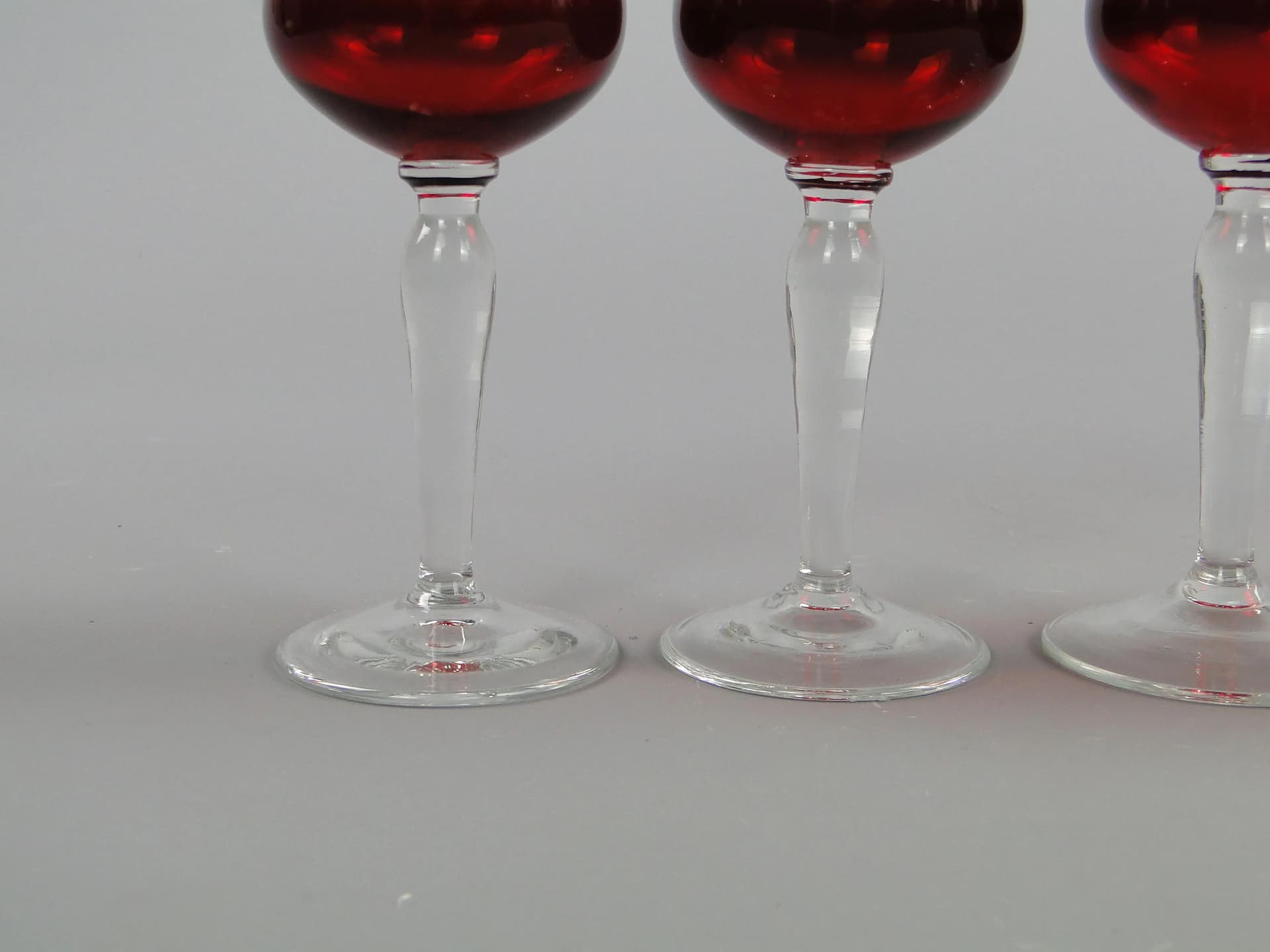 Set of liqueur glasses, ruby, glass, Denmark, 1960s - 11035