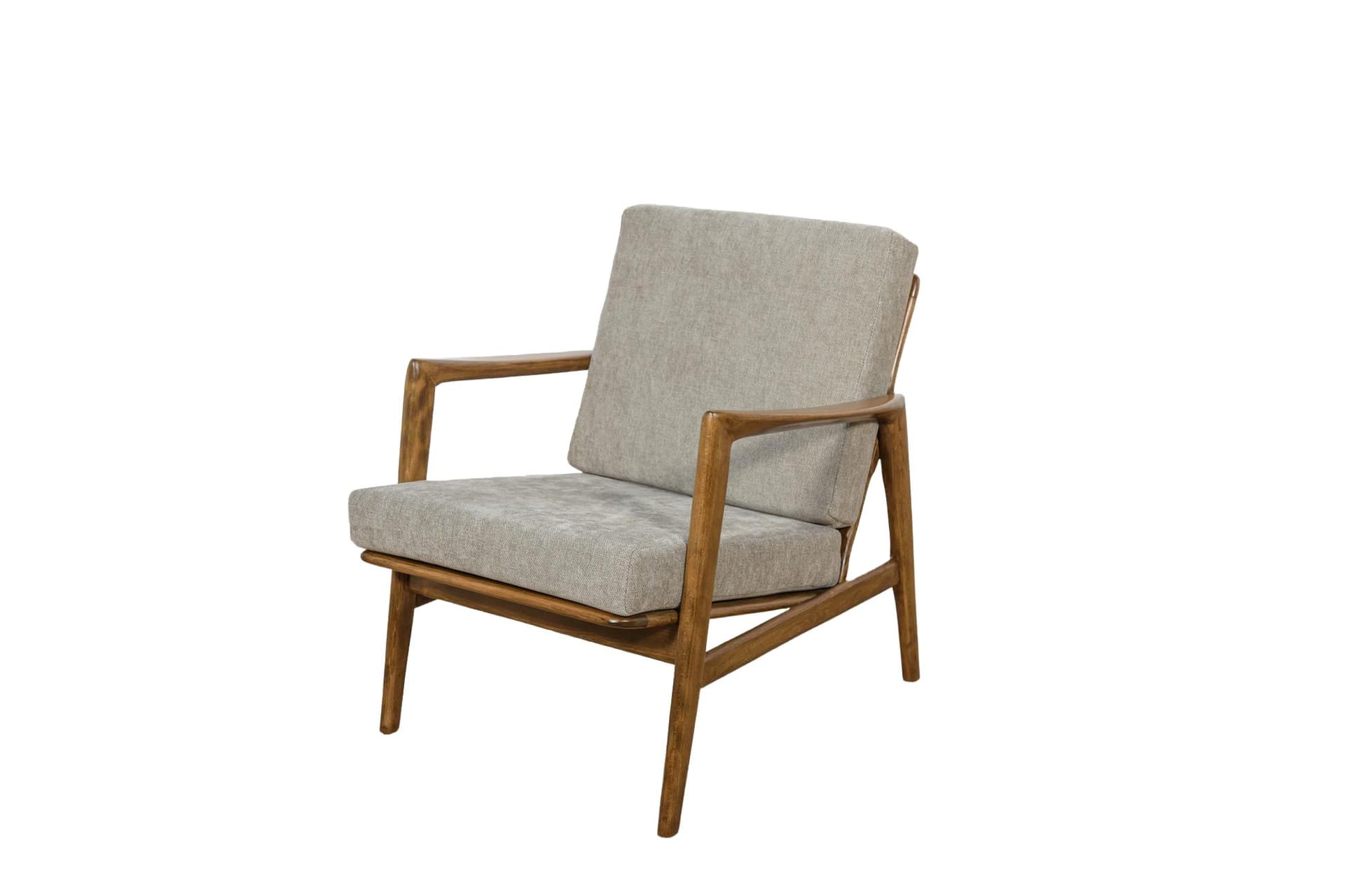 Armchair 300-139, grey, beech walnut, Swarzędzka Fabryka Mebli, Poland, 1960s.