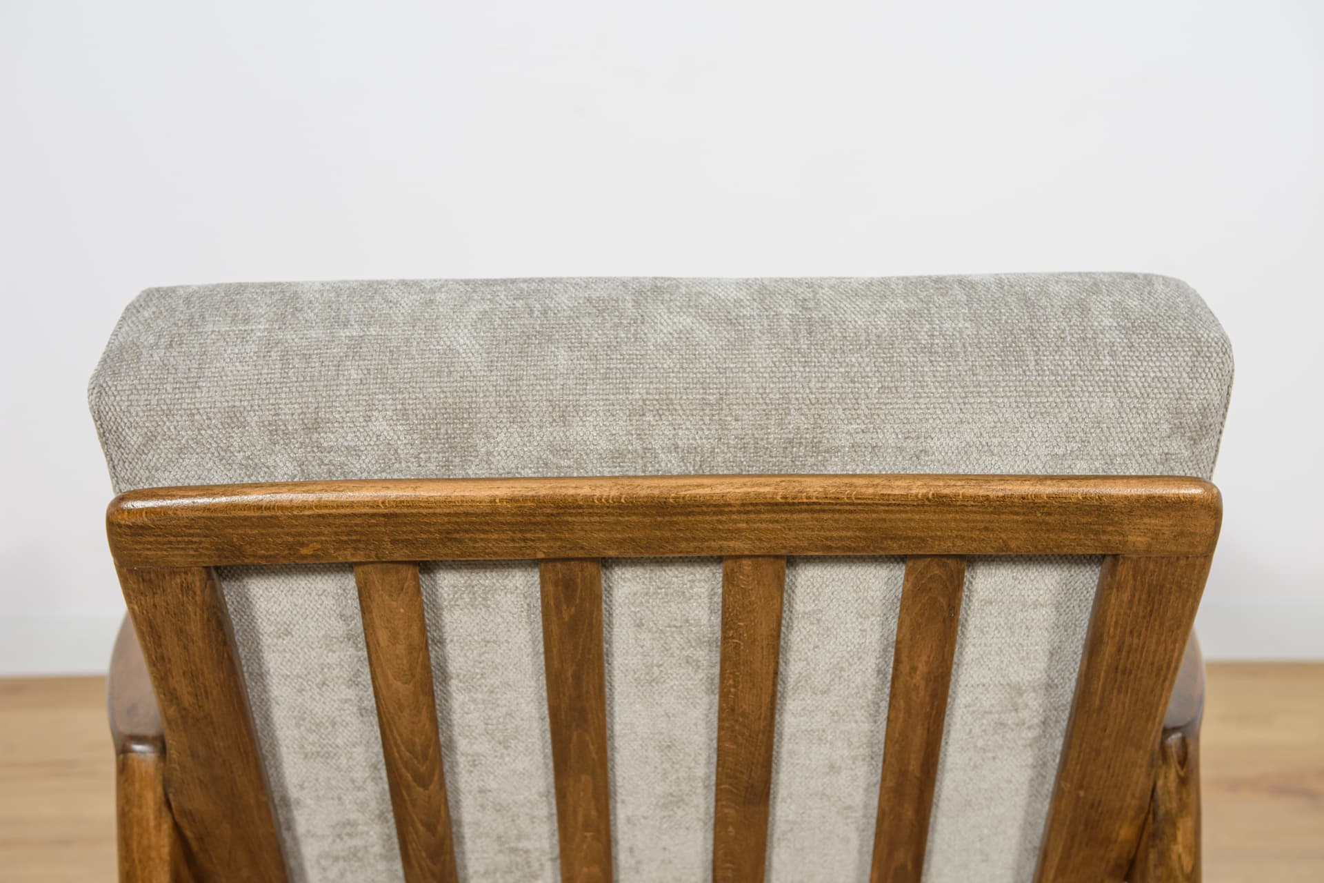 Armchair 300-139, grey, beech walnut, Swarzędzka Fabryka Mebli, Poland, 1960s. - 168391