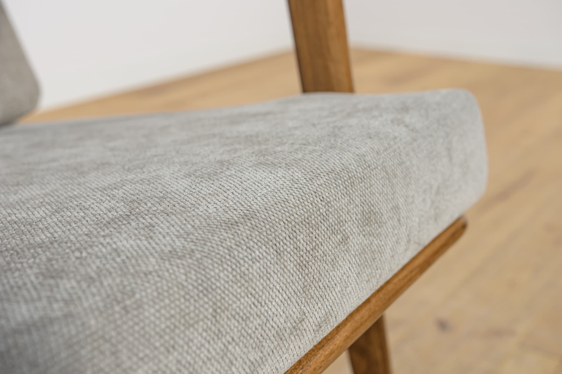 Armchair 300-139, grey, beech walnut, Swarzędzka Fabryka Mebli, Poland, 1960s. - 168389