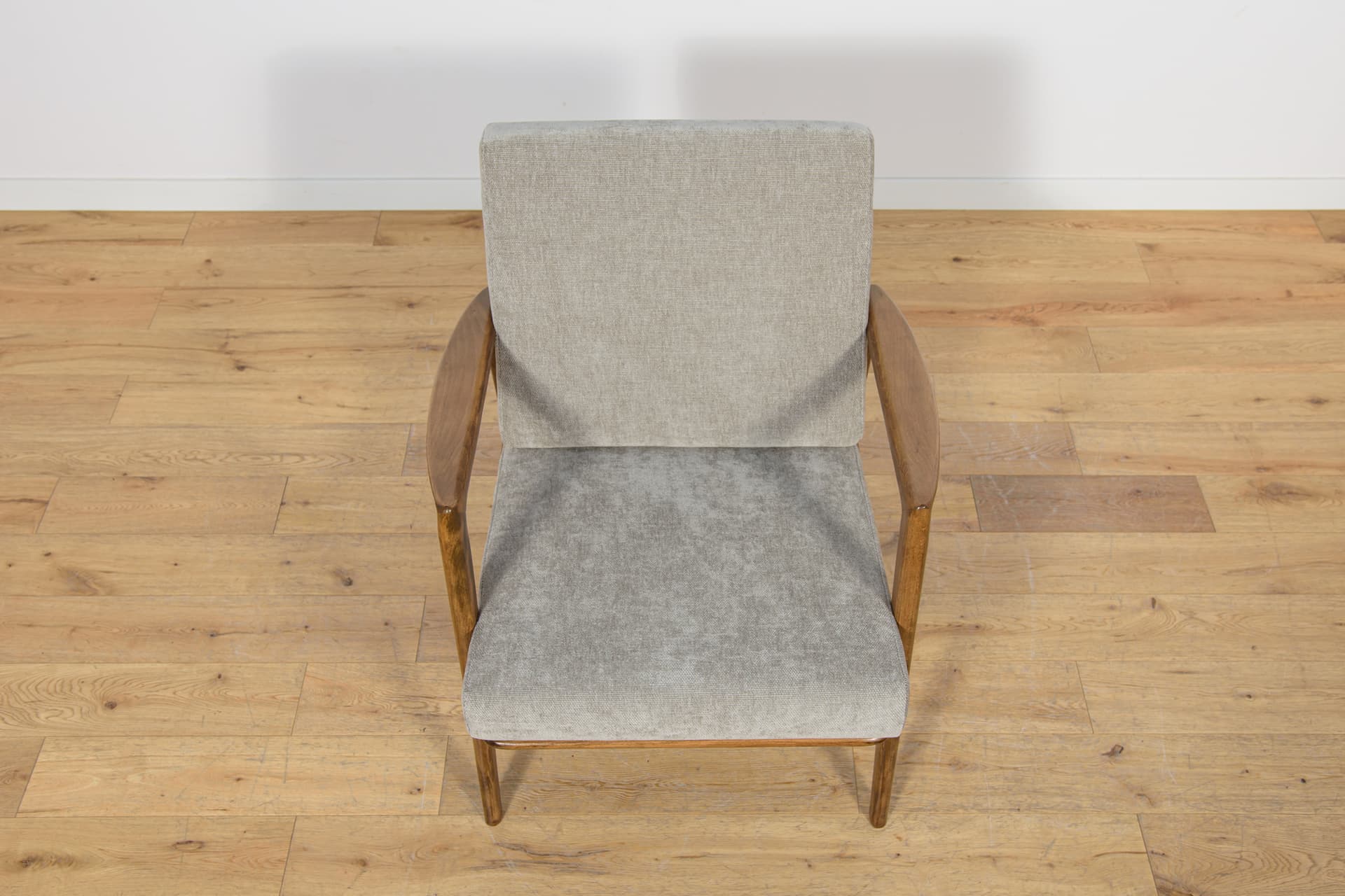 Armchair 300-139, grey, beech walnut, Swarzędzka Fabryka Mebli, Poland, 1960s. - 168381