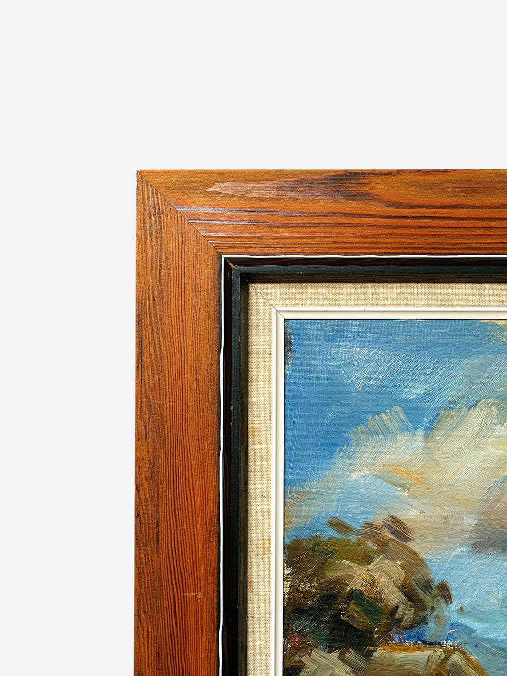 Obran olejny przedstawiający nadmorski pejzaż, autorstwa Knuda Bostrupa- duńskiego malarza. - 168452