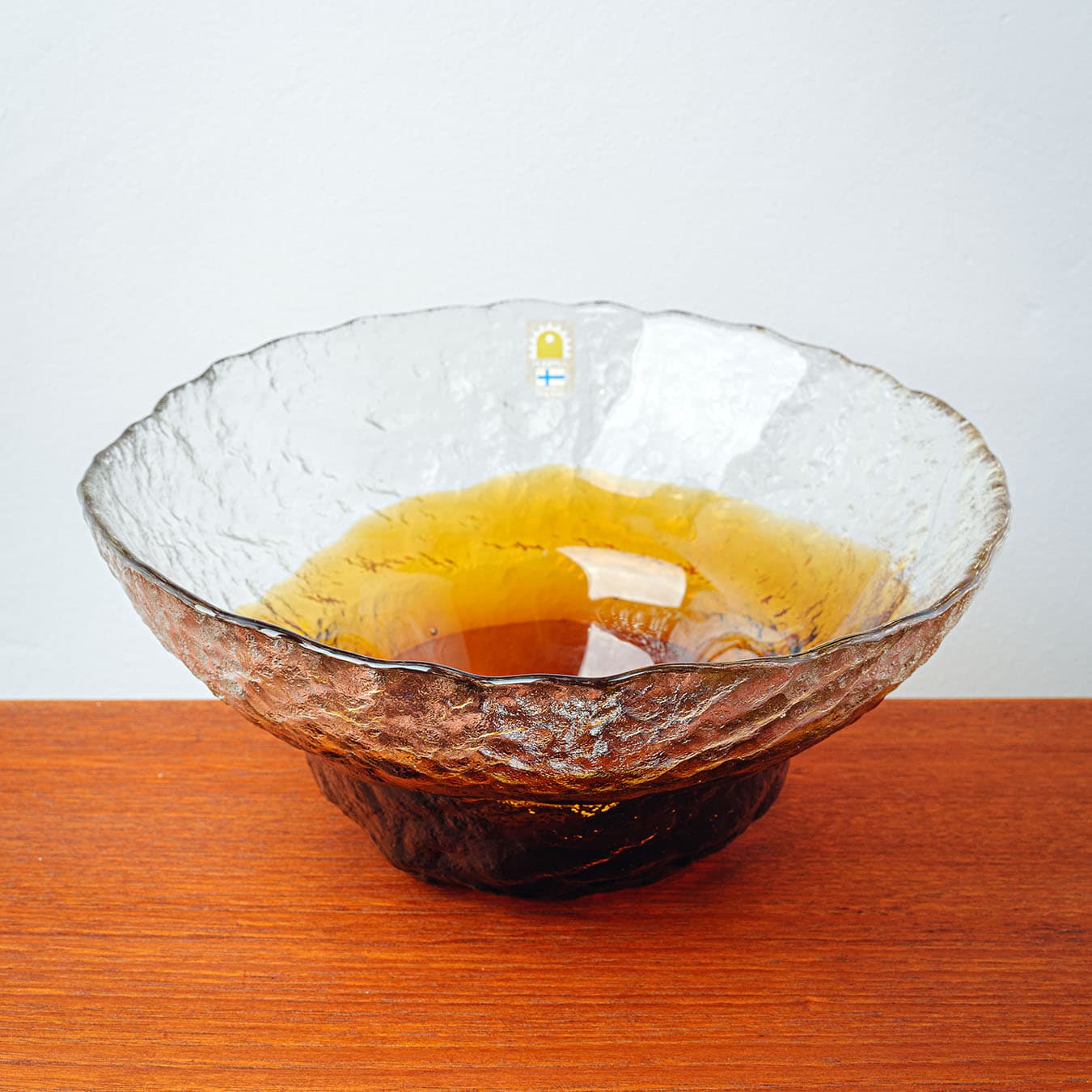 Bowl, multicolor glass, by P. Santalahti, Finland, 1970s. - 168466