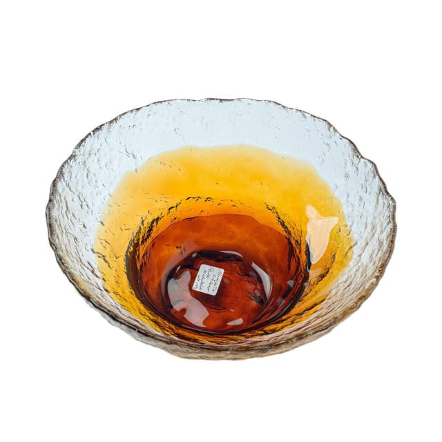 Bowl, multicolor glass, by P. Santalahti, Finland, 1970s. - DIMENSION