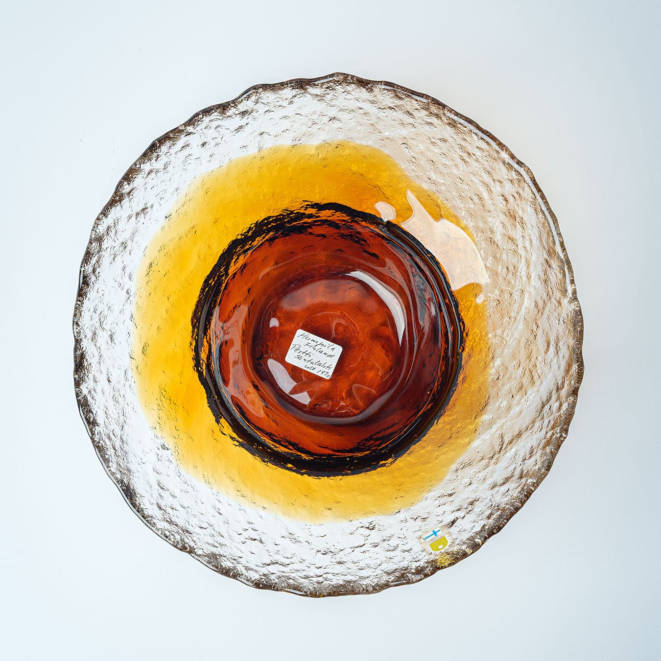 Bowl, multicolor glass, by P. Santalahti, Finland, 1970s. - 168469