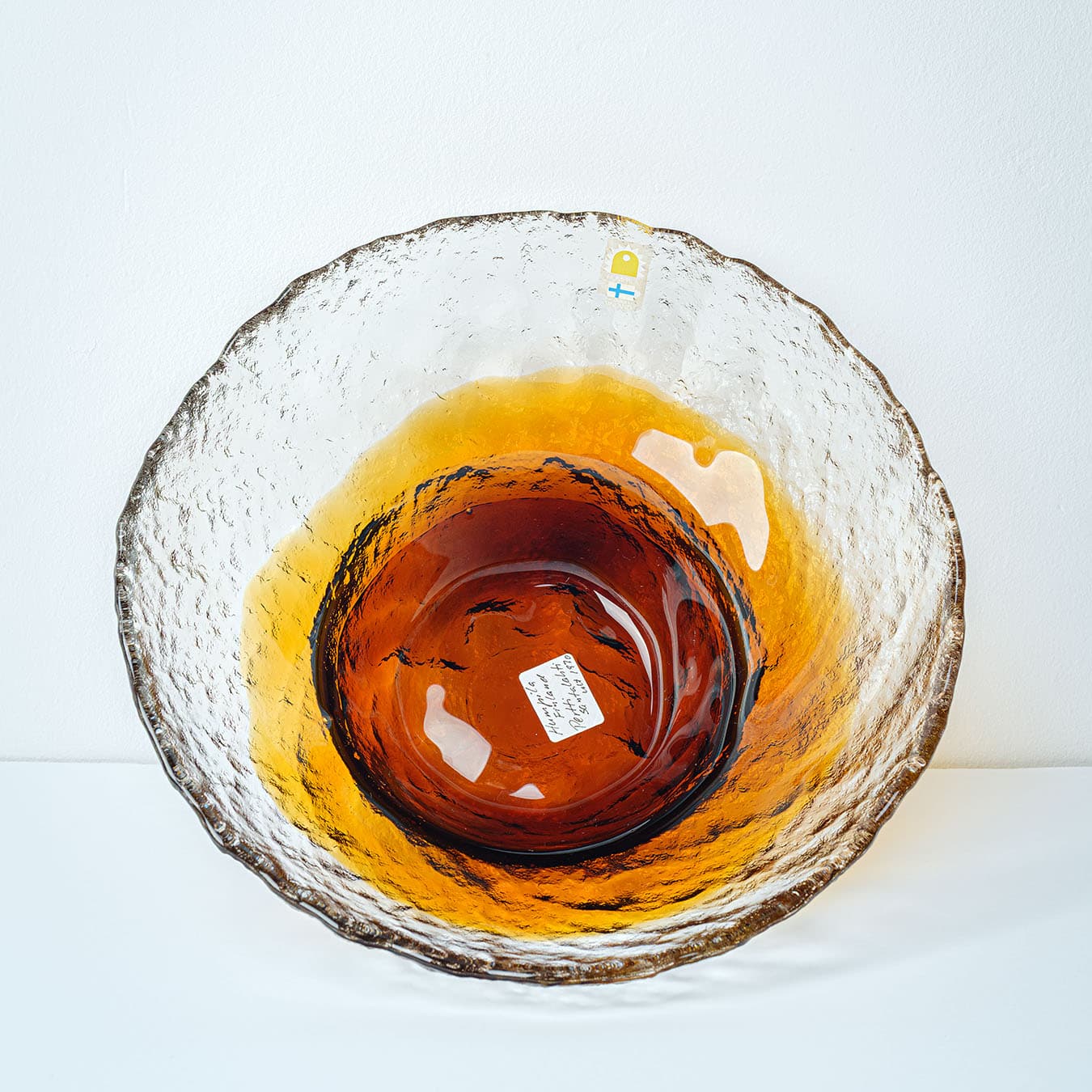 Bowl, multicolor glass, by P. Santalahti, Finland, 1970s. - 168470