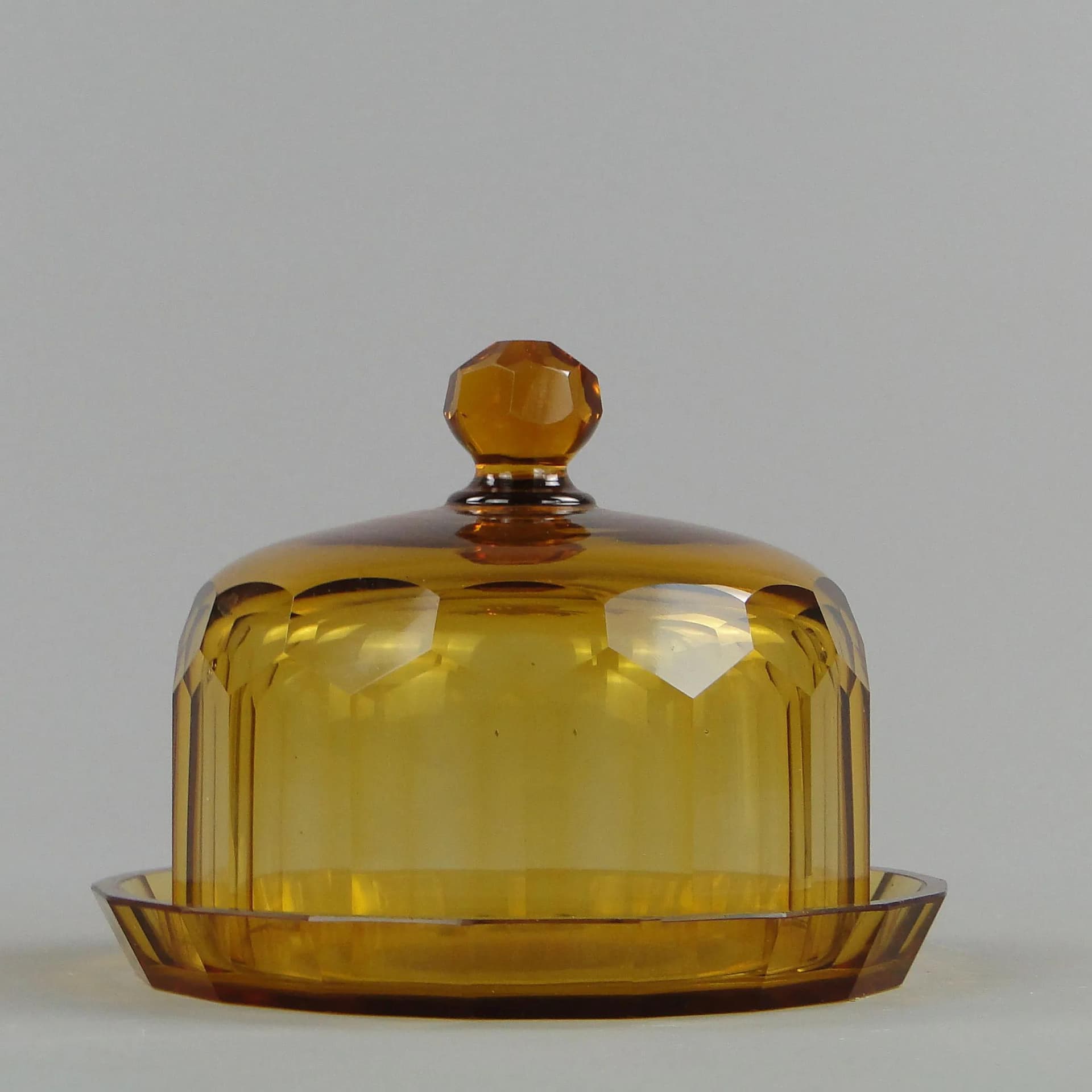 Klosz do sera Art Deco, złoty, kryształ, Moser, Czechy, lata 30. - 11013