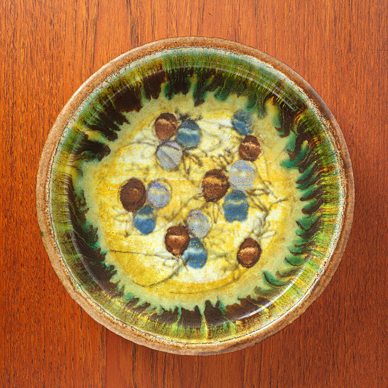 Decorative bowl, multicolor, chamotte stoneware, Denmark, 1970s. - 168496