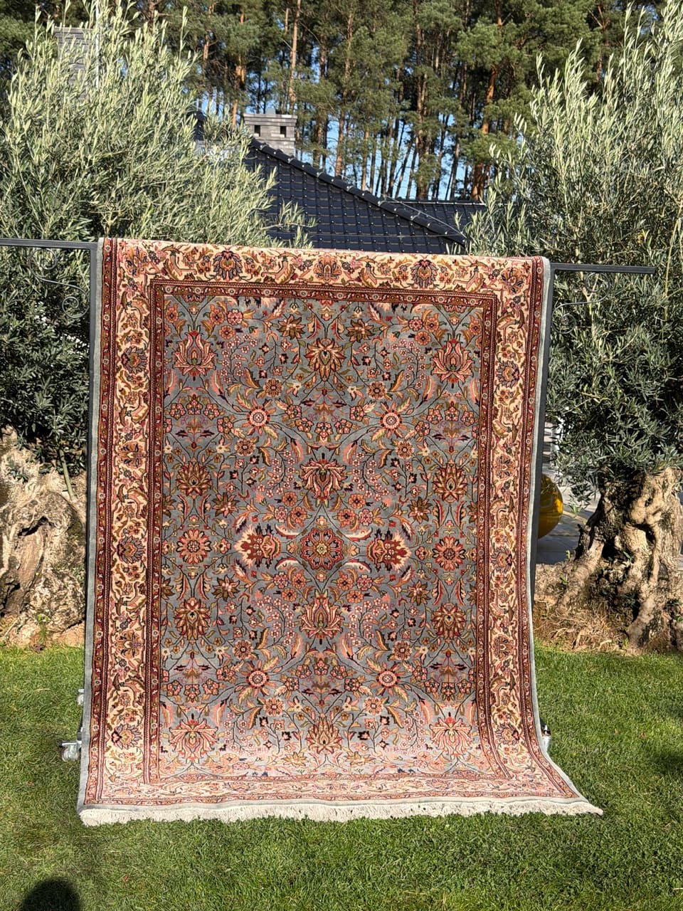 Rug Indo Bidjar, grey wool, India - 168537