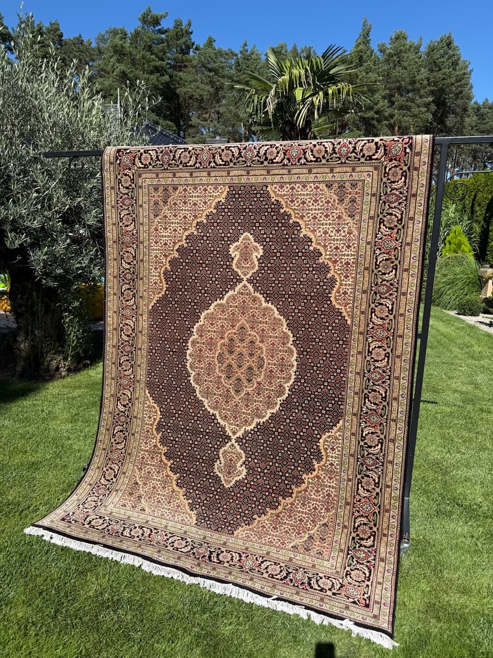 Rug Persian Indo Tabriz, 250x175 cm, multicolor, wool with silk, India - 168552