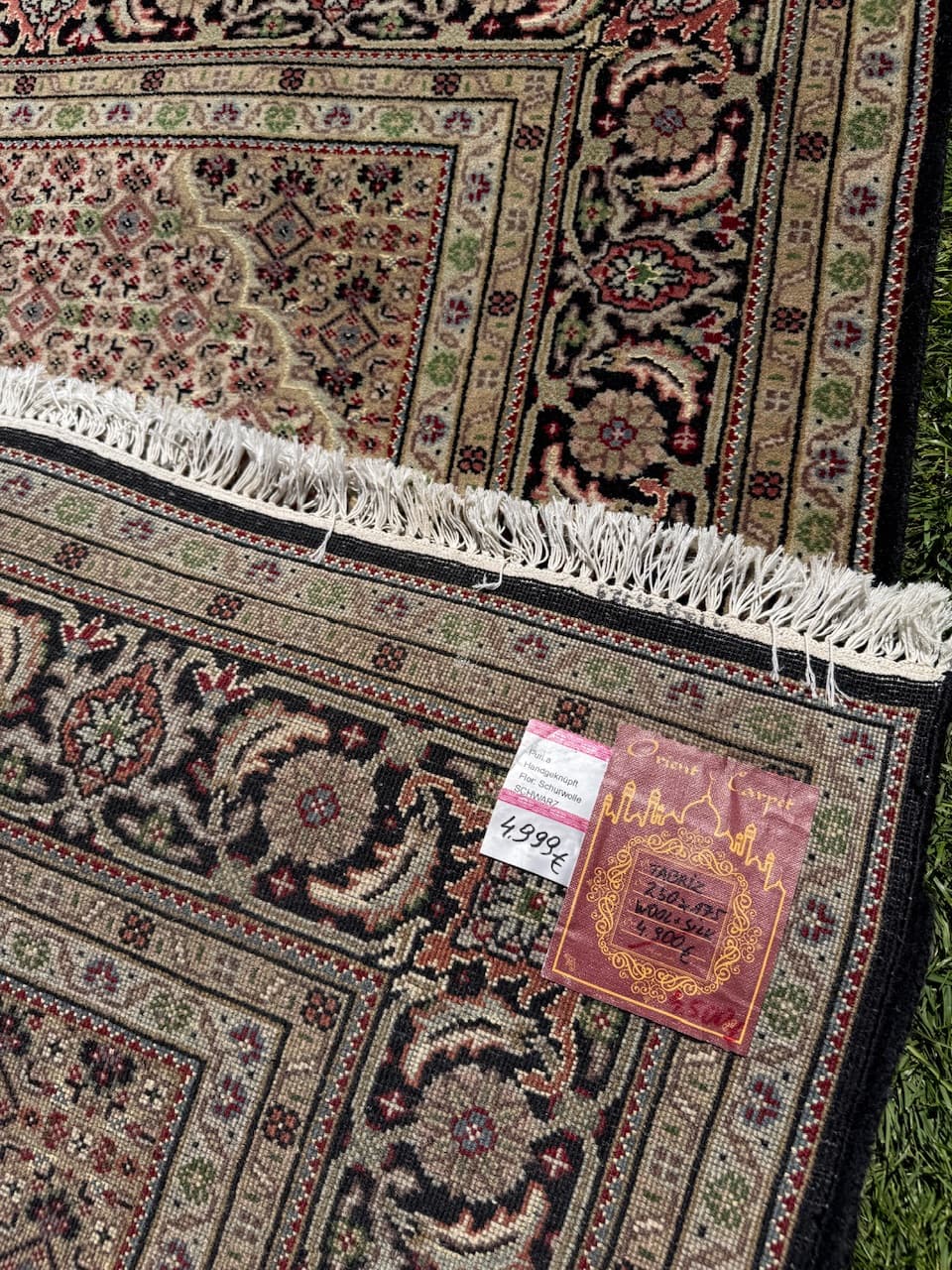 Rug Persian Indo Tabriz, 250x175 cm, multicolor, wool with silk, India - 168562