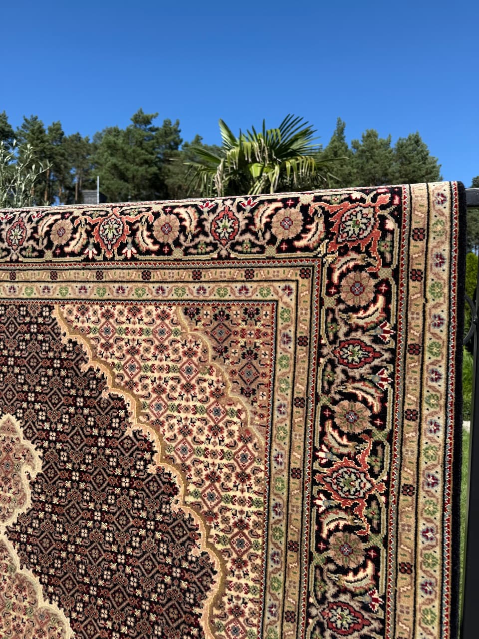 Rug Persian Indo Tabriz, 250x175 cm, multicolor, wool with silk, India - 168557