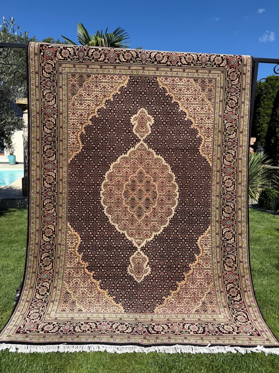 Rug Persian Indo Tabriz, 250x175 cm, multicolor, wool with silk, India - 168561