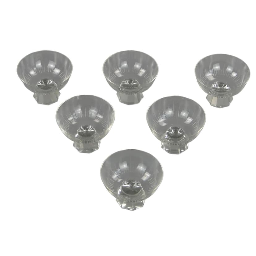 Komplet kieliszków do likieru, kryształ transparentny, Niemcy, lata 50.