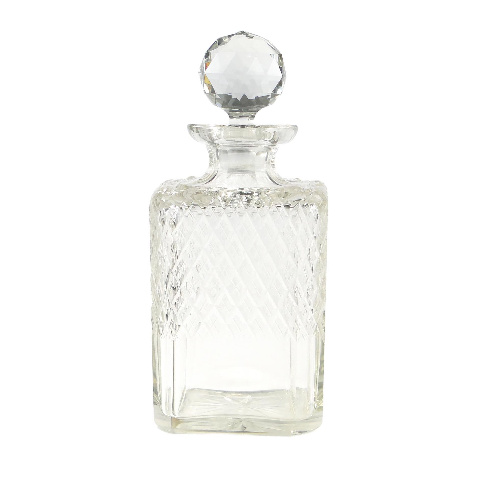 Karafka na whisky, kryształ transparentny, huta Józefina, Polska, lata 30.