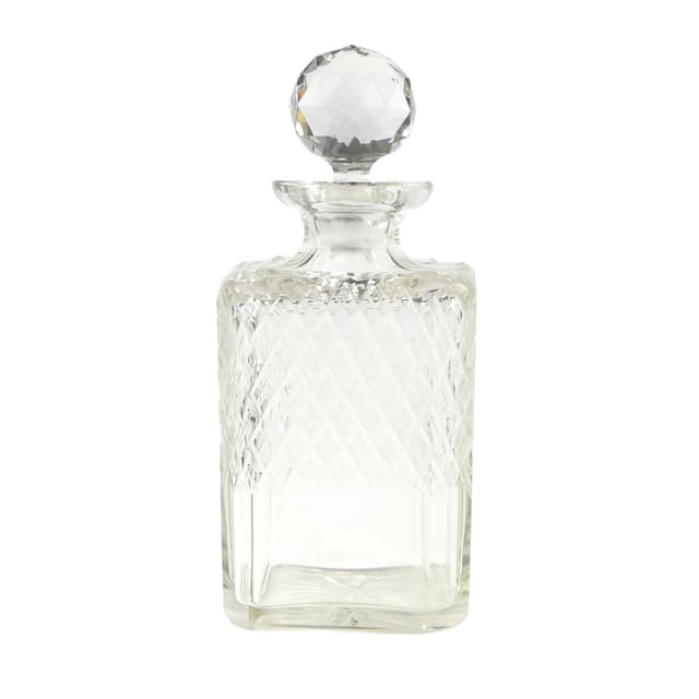 Karafka na whisky, kryształ transparentny, huta Józefina, Polska, lata 30. - WYMIARY