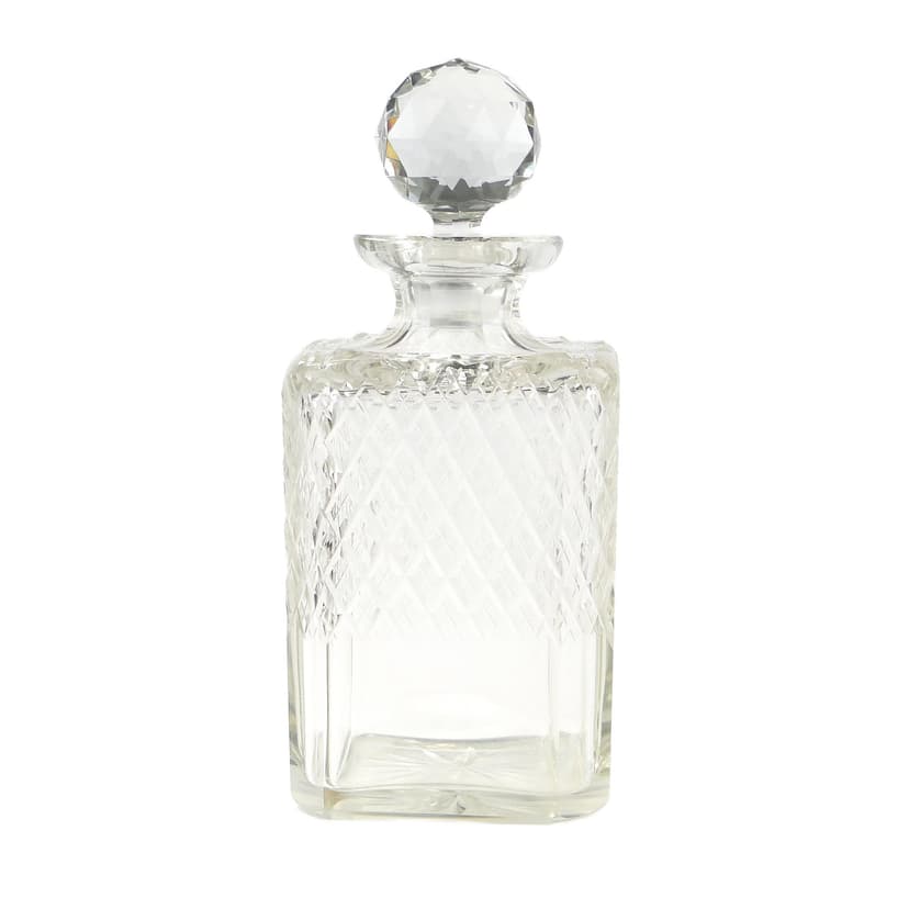 Karafka na whisky, kryształ transparentny, huta Józefina, Polska, lata 30.