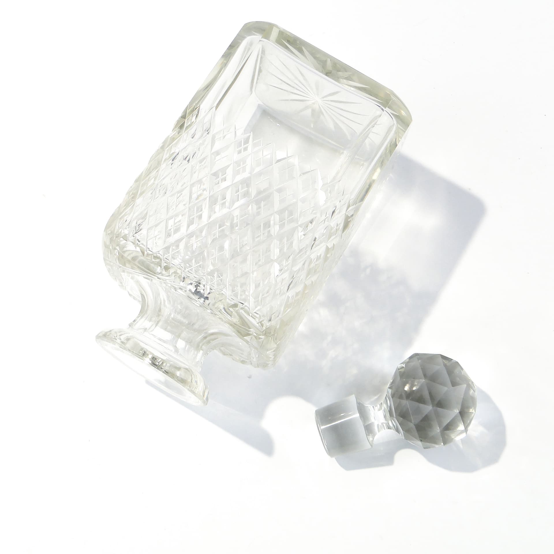 Karafka na whisky, kryształ transparentny, huta Józefina, Polska, lata 30. - 168685