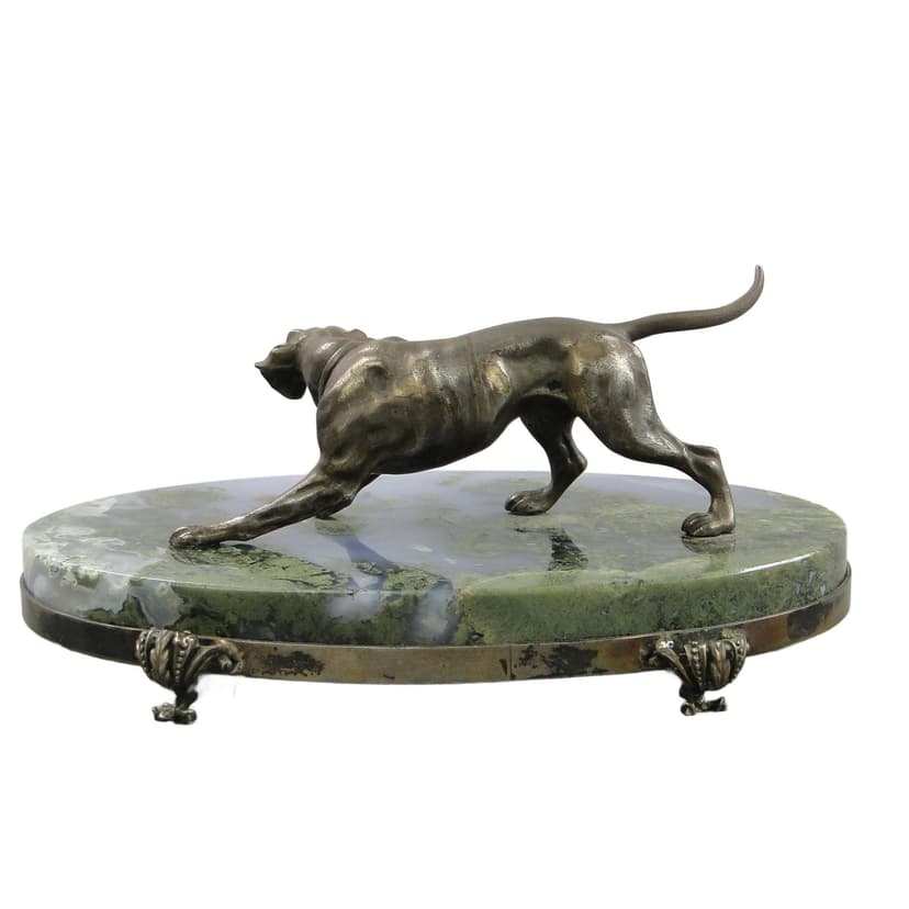 Figura psa wyżła, srebro srebrny, Rosja, początek XX w.