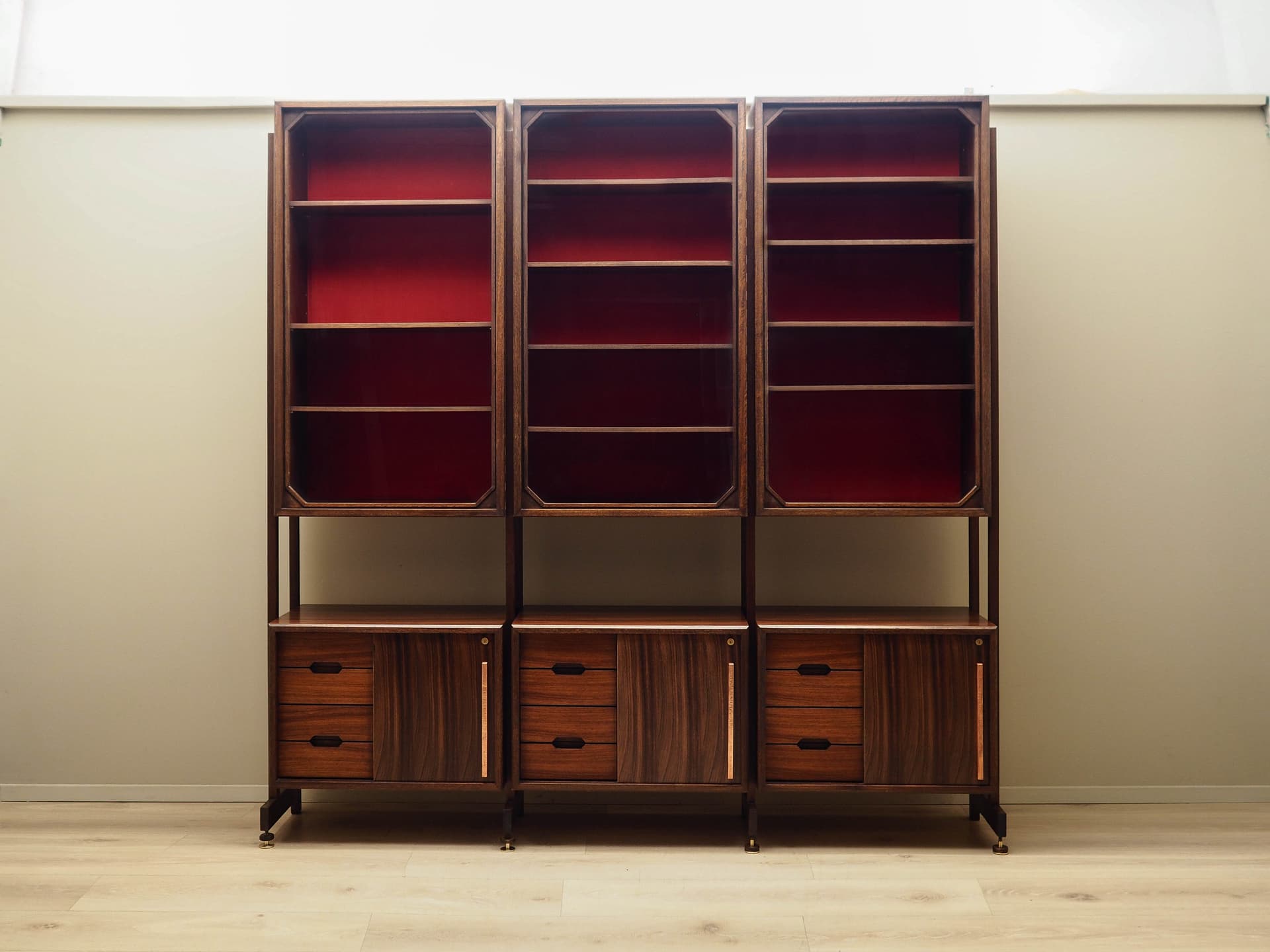 Regał systemowy, palisander brąz ciemny, Włochy, lata 60. - 168753