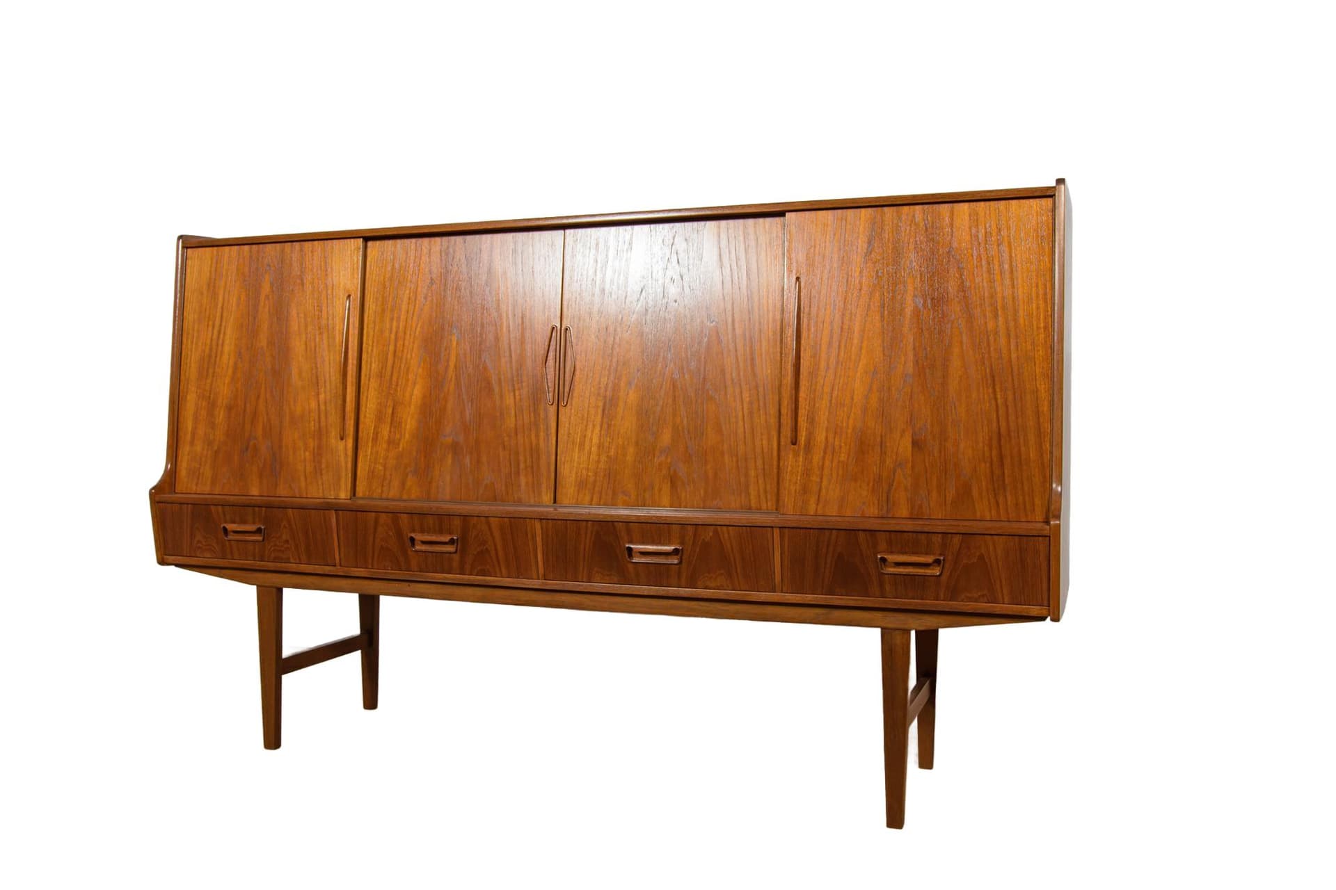Komoda highboard, teak brązowy, Farso Mobelfabrik, Dania, lata 60.