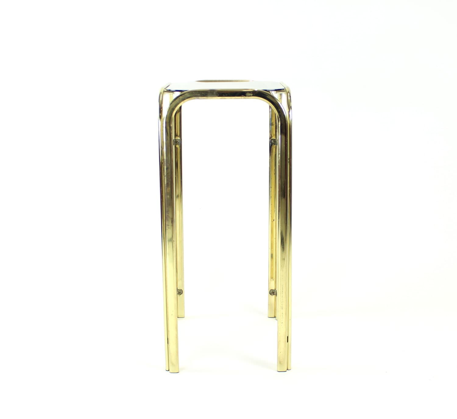 Side table, golden brass, smoked glass, Czechoslovakia, 1970s. - 168889