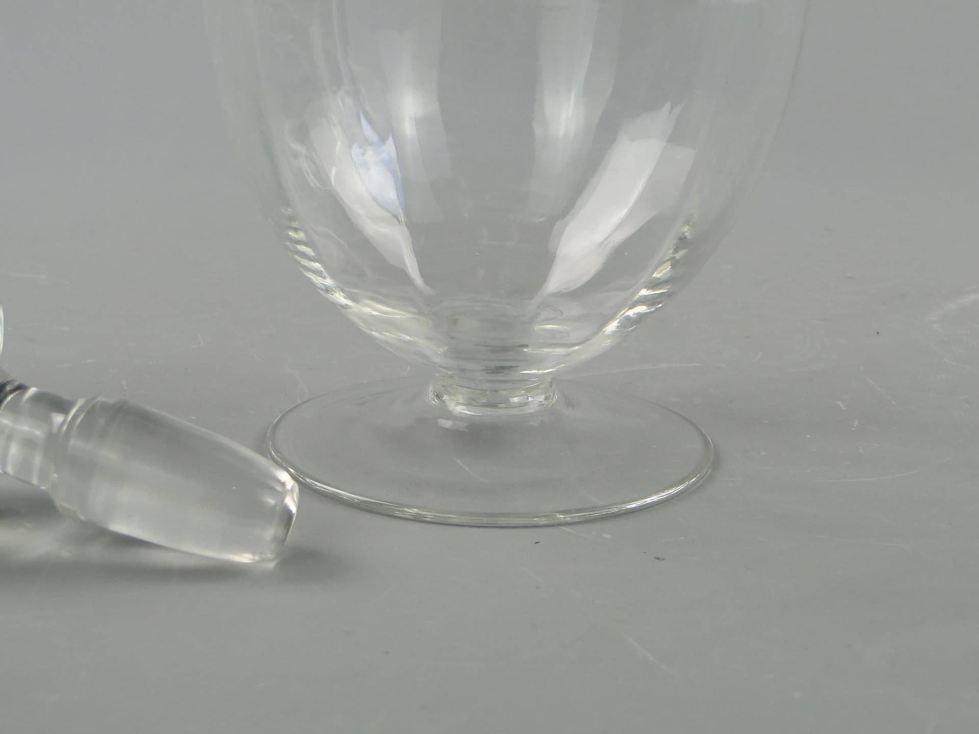 Karafka Art Deco, transparent, szkło, Polska, lata 50. - 168918