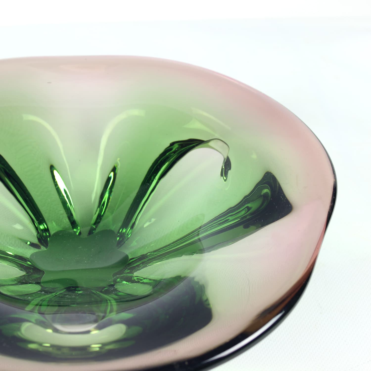 Art glass bowl, multicolor glass, by F. Zemek, Czechoslovakia, 1960s. - 168924