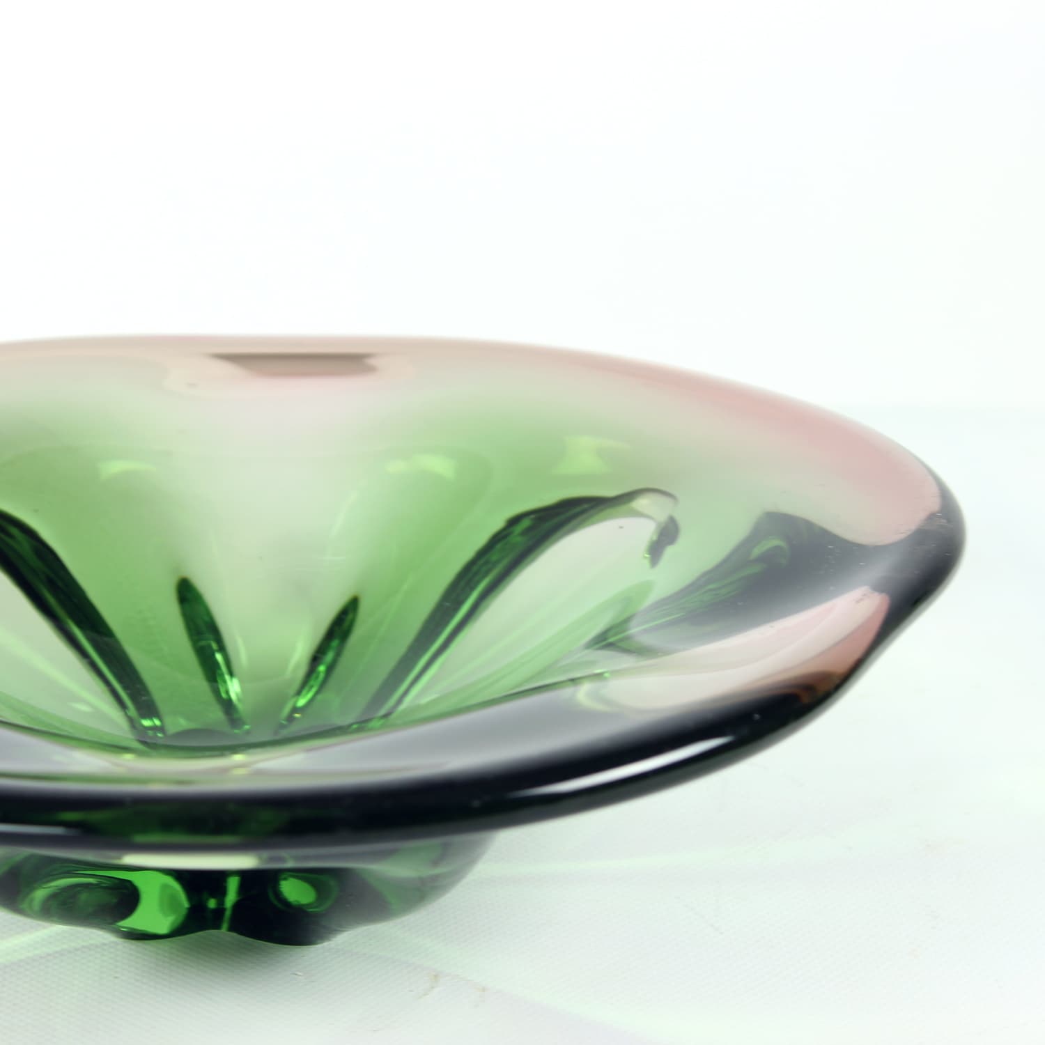 Art glass bowl, multicolor glass, by F. Zemek, Czechoslovakia, 1960s. - 168927
