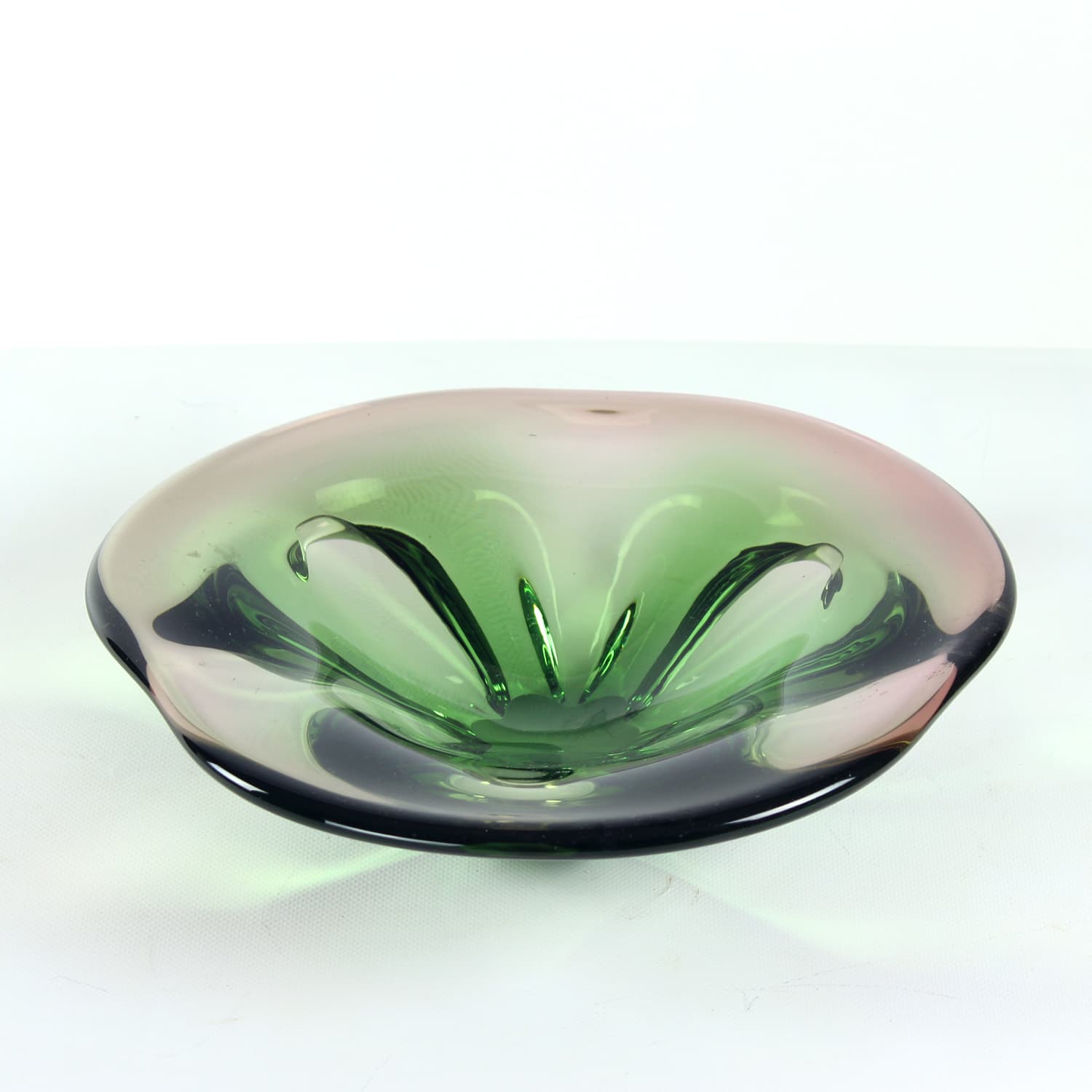 Art glass bowl, multicolor glass, by F. Zemek, Czechoslovakia, 1960s. - 168930