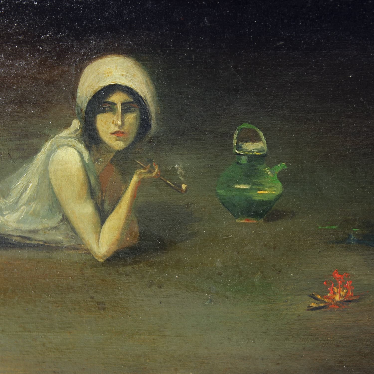 Oil Painting, Maroon, Czechoslovakia, 1940s - 168968