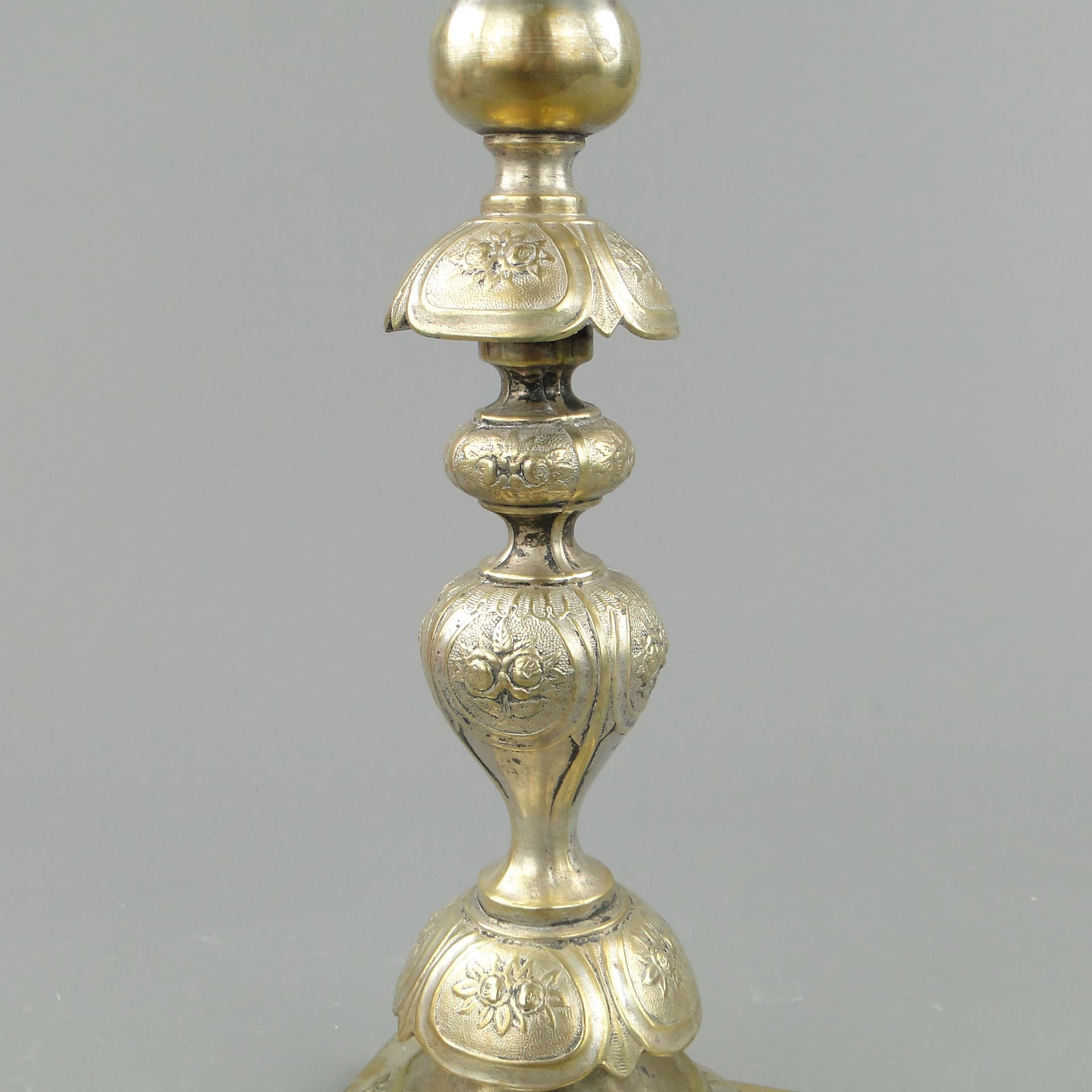 Świecznik stołowy, srebro, mosiądz, Fraget, Polska, XIX wiek - 169035