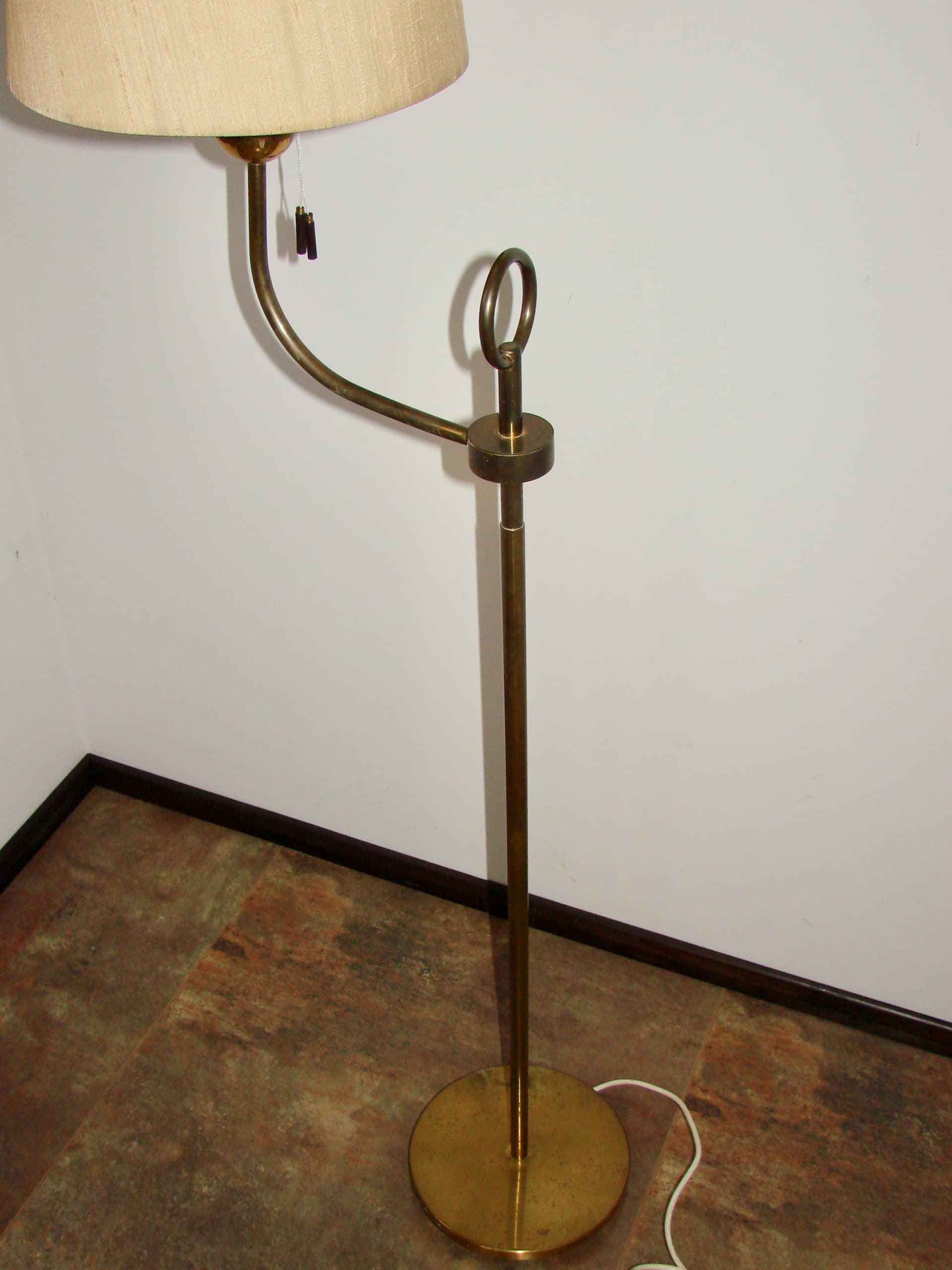 Lampa podłogowa Art Deco, złoty, mosiądz, lata 50. - 169262