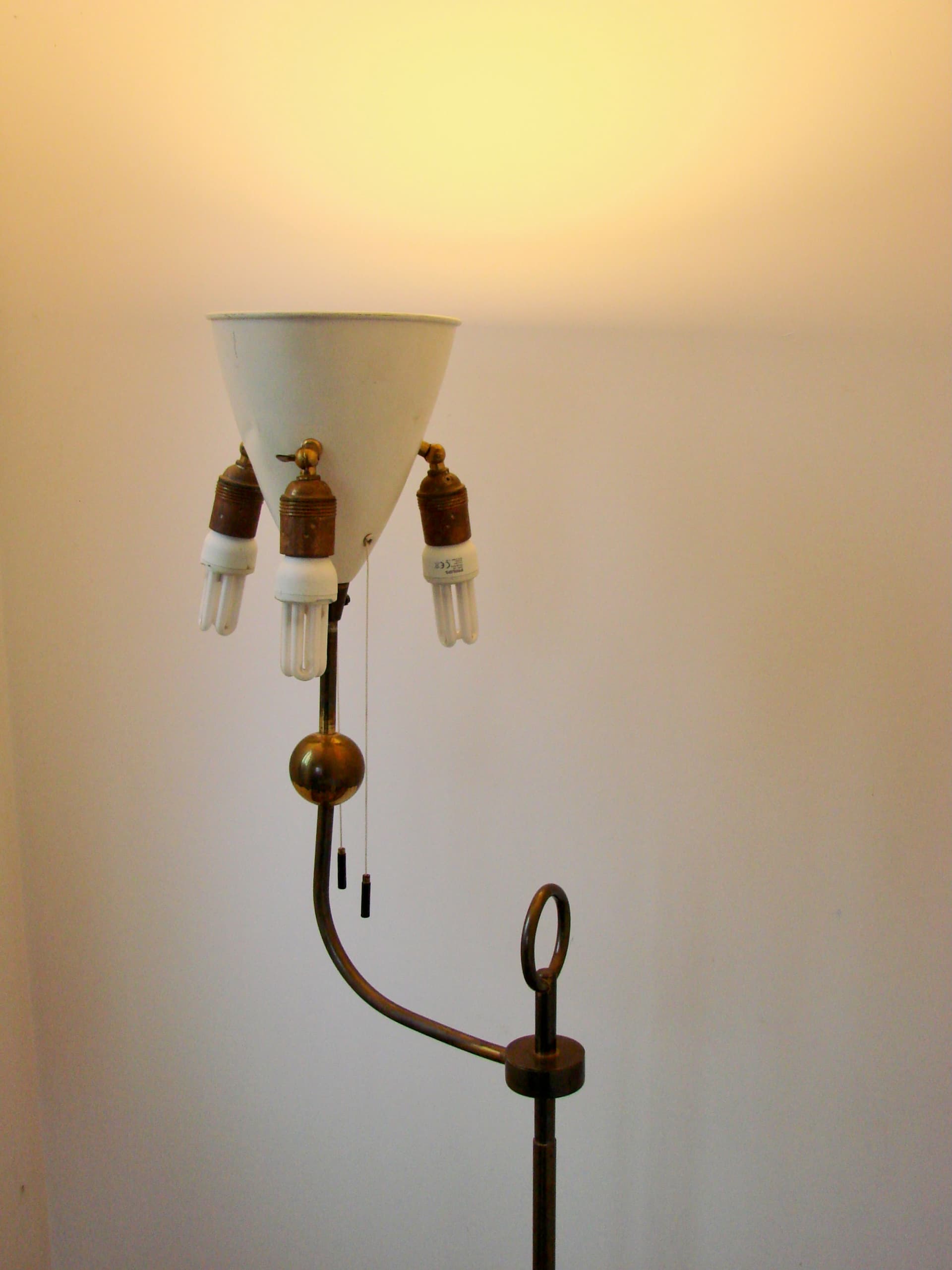 Lampa podłogowa Art Deco, złoty, mosiądz, lata 50. - 169268