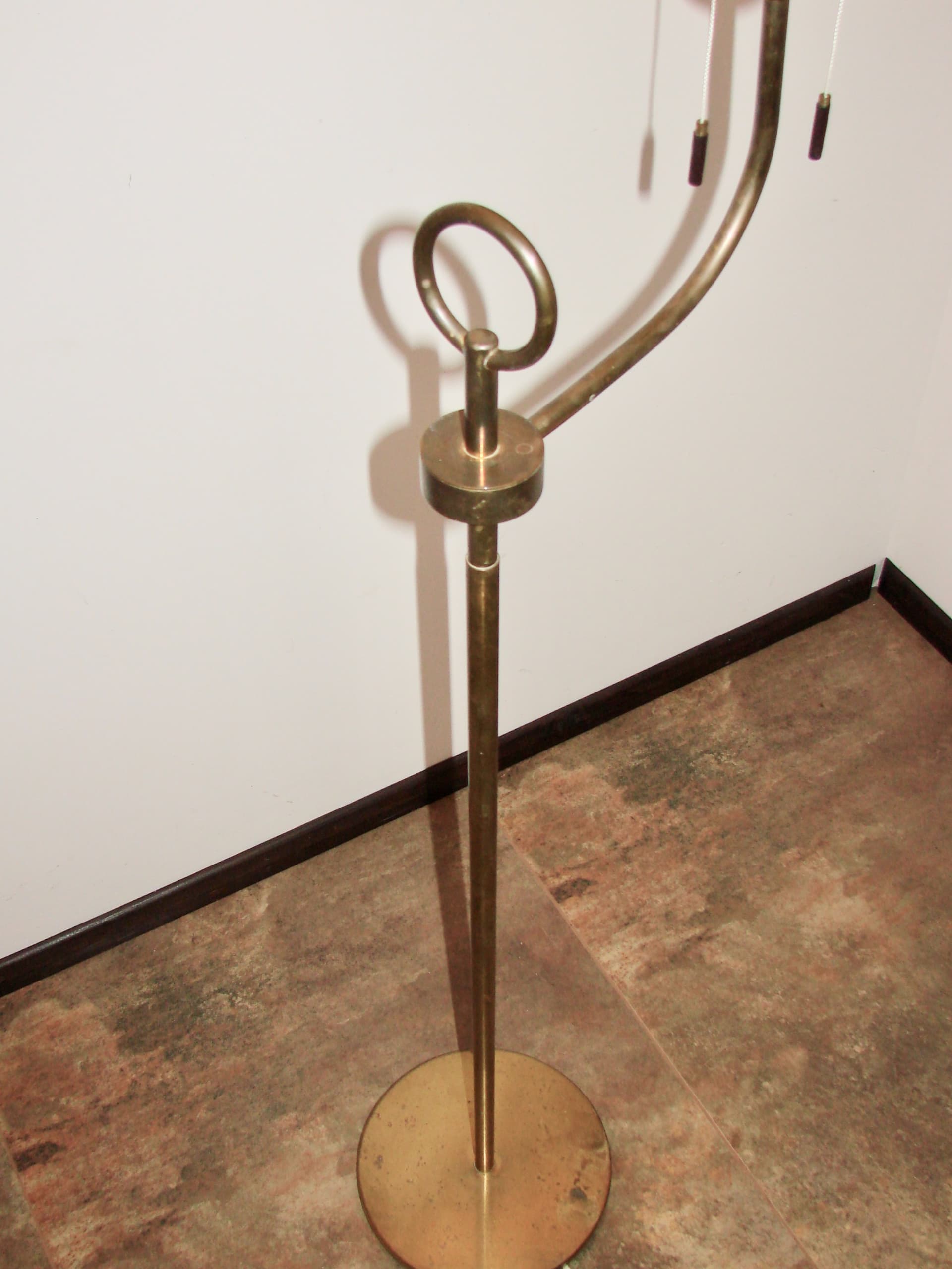 Lampa podłogowa Art Deco, złoty, mosiądz, lata 50. - 169271