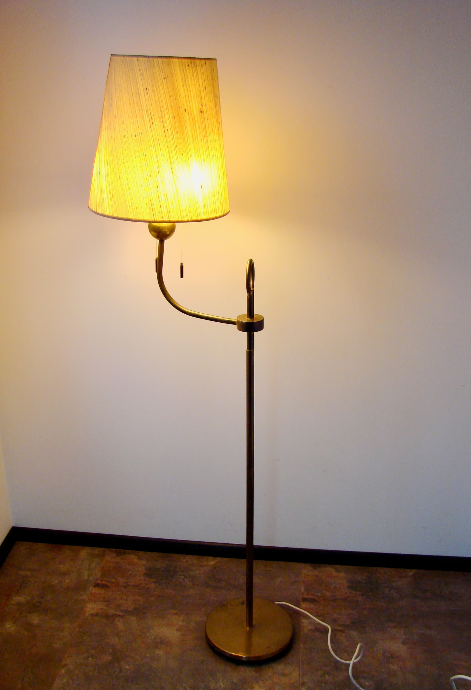 Lampa podłogowa Art Deco, złoty, mosiądz, lata 50. - 169266