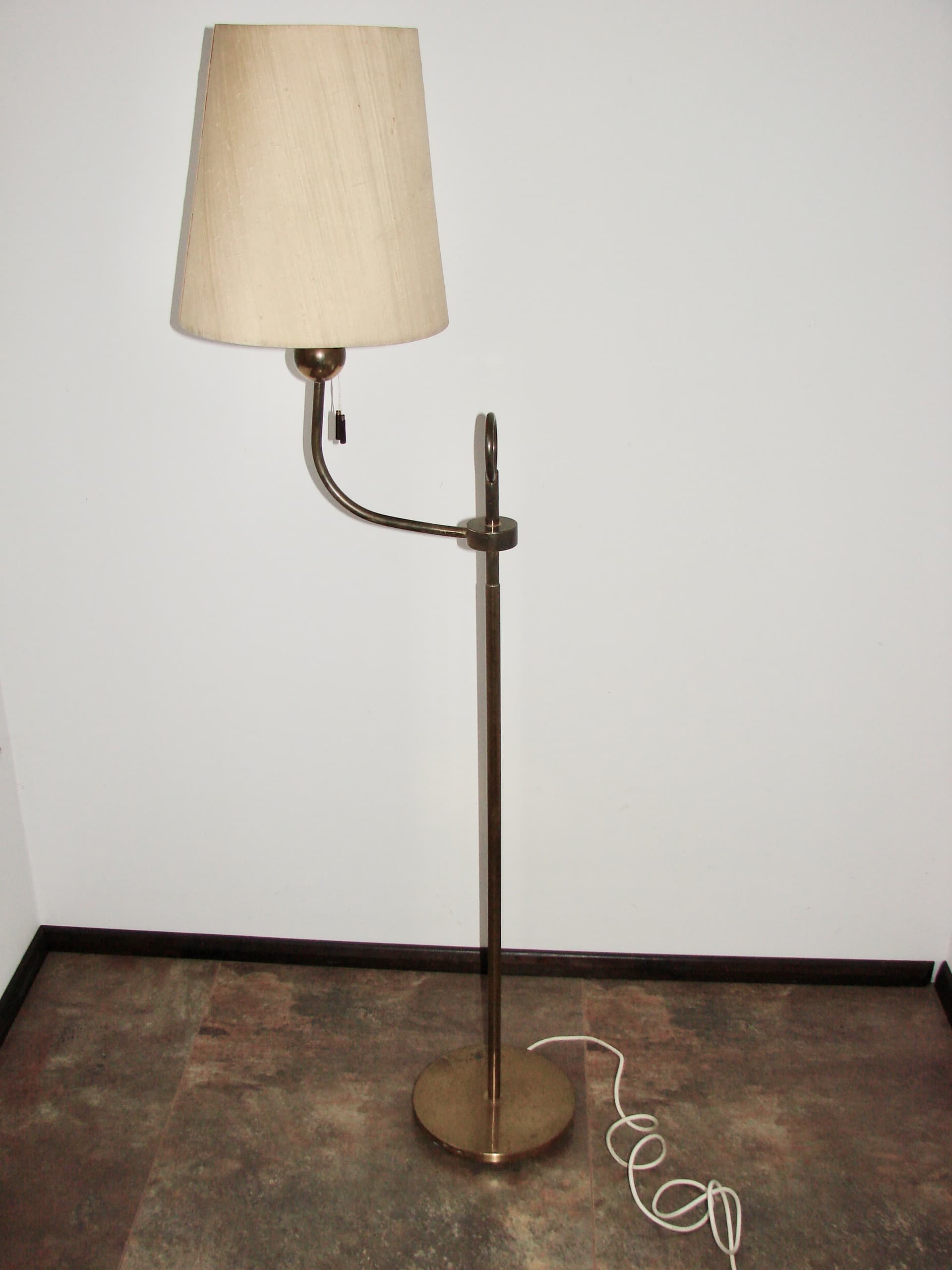 Lampa podłogowa Art Deco, złoty, mosiądz, lata 50. - 169260