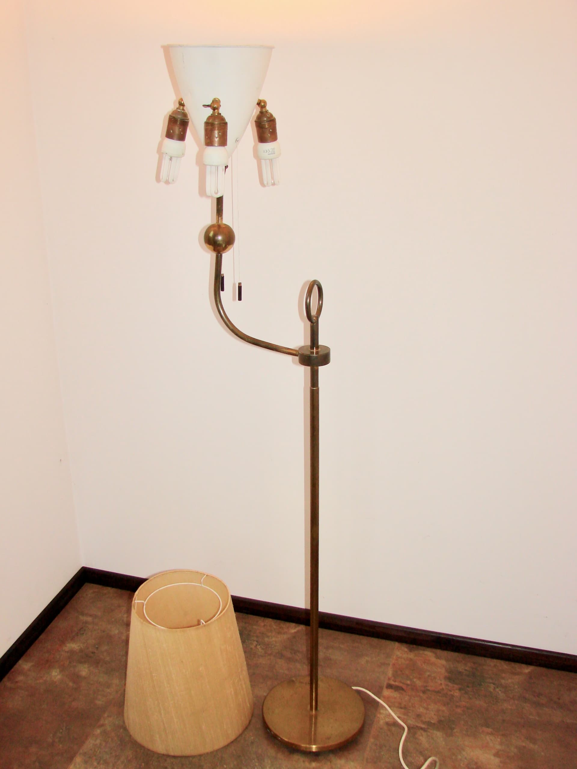 Lampa podłogowa Art Deco, złoty, mosiądz, lata 50. - 169269