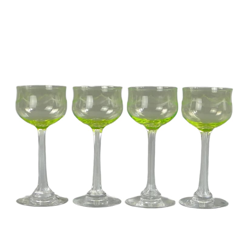 Uranowe kielichy secesyjne, Huta Józefina, Polska, lata 1900.