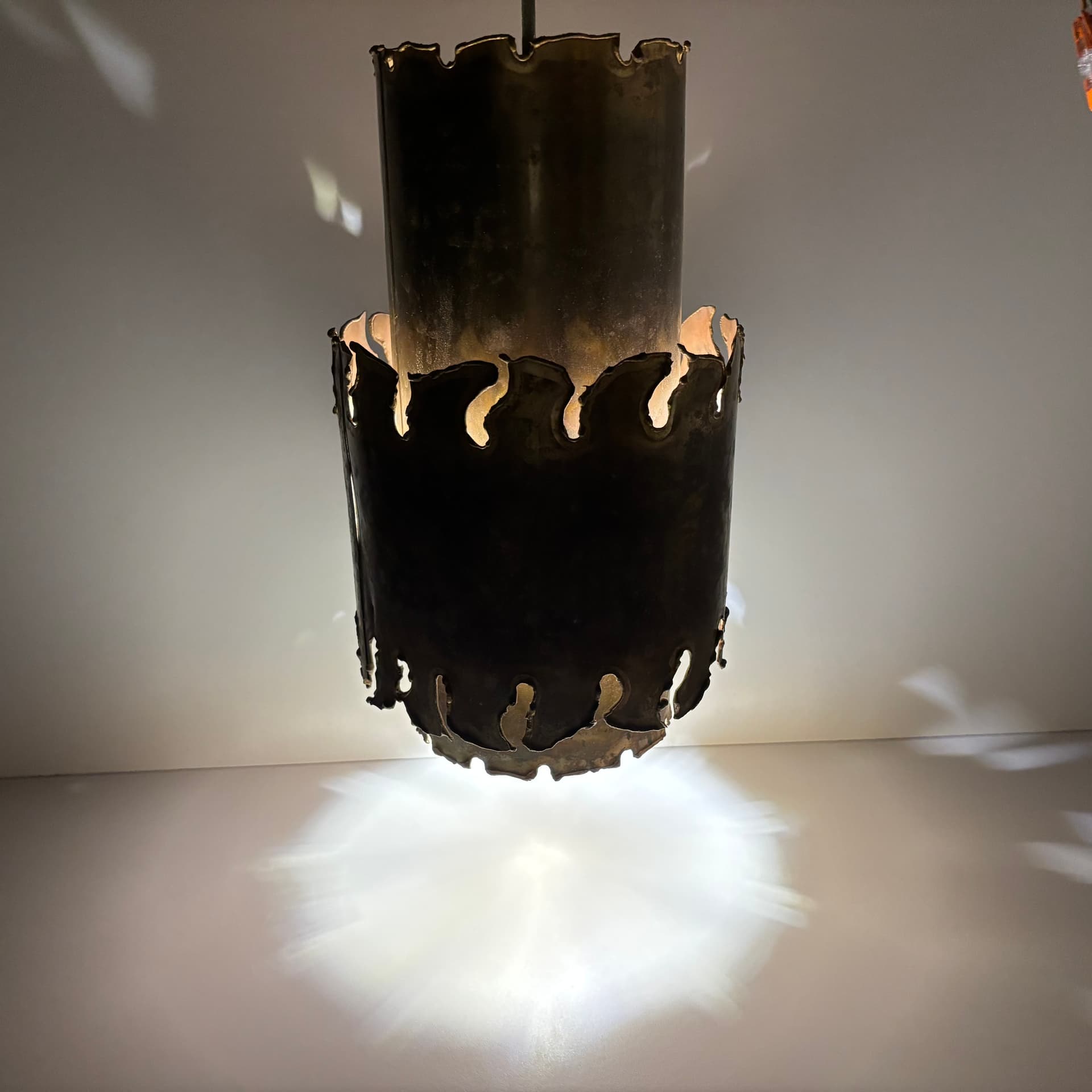 Pendant lamp, golden brass, Holm Sorensen & Co, Denmark, 1960s. - 169488