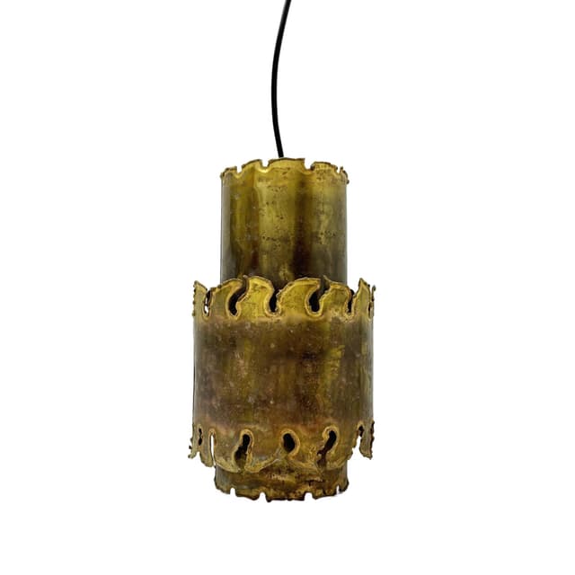 Pendant lamp, golden brass, Holm Sorensen & Co, Denmark, 1960s. - DIMENSION